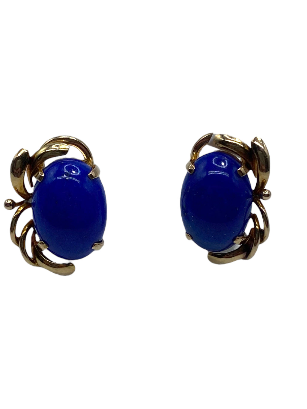 14k Lapis Earclips