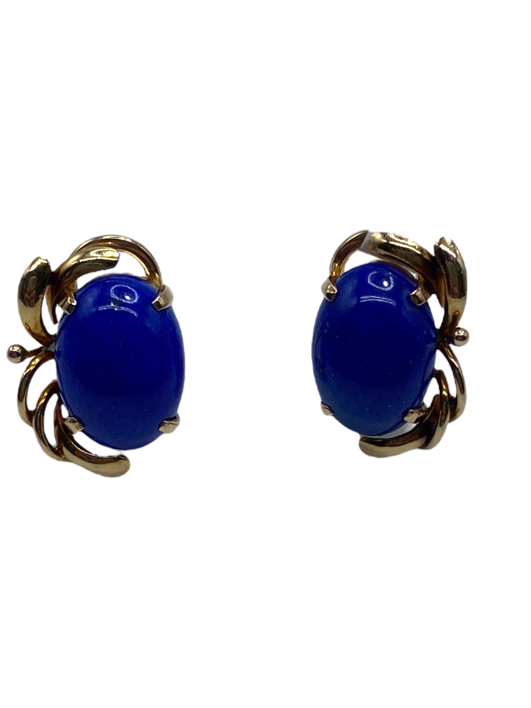 14k Lapis Earclips