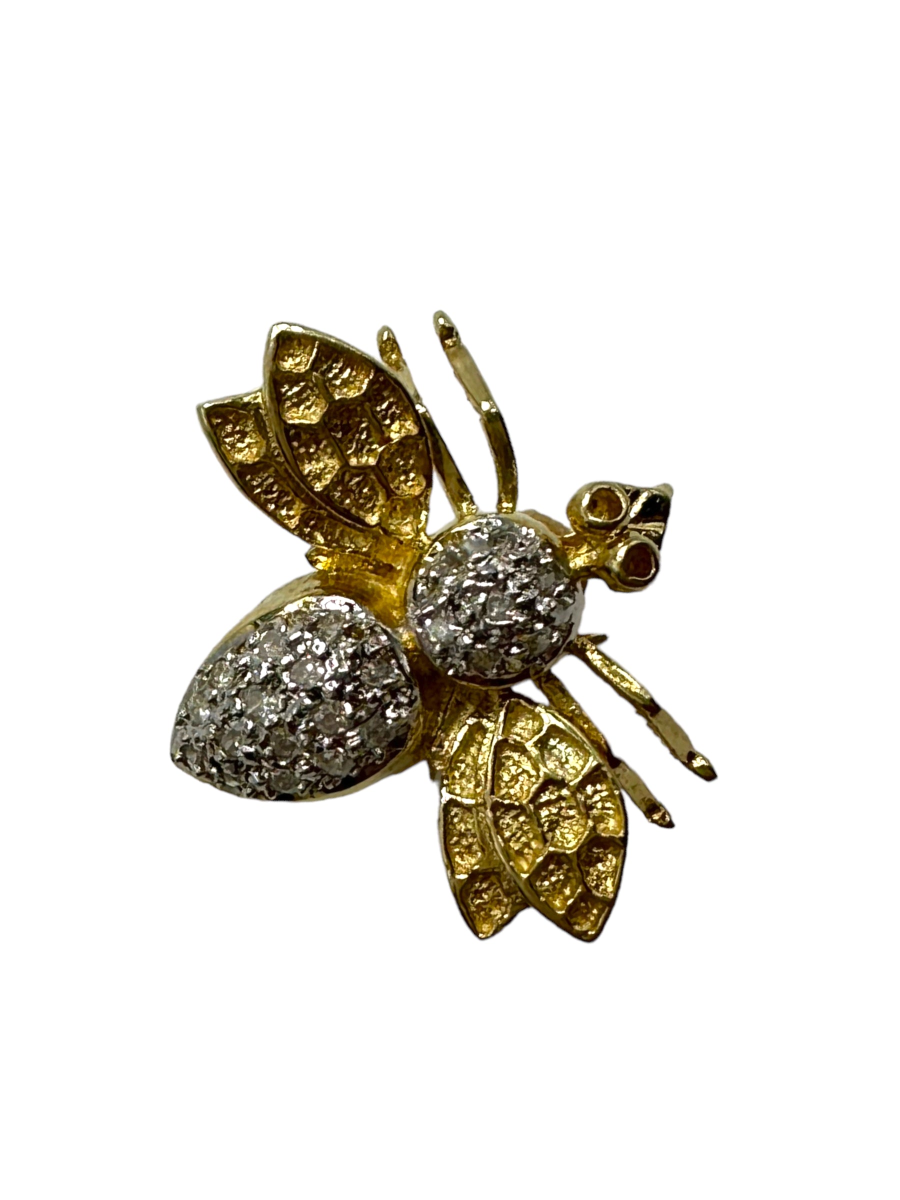 14k Diamond Small Bee Pendant/ Pin