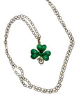 14k Clover Enamel Pendant Necklace