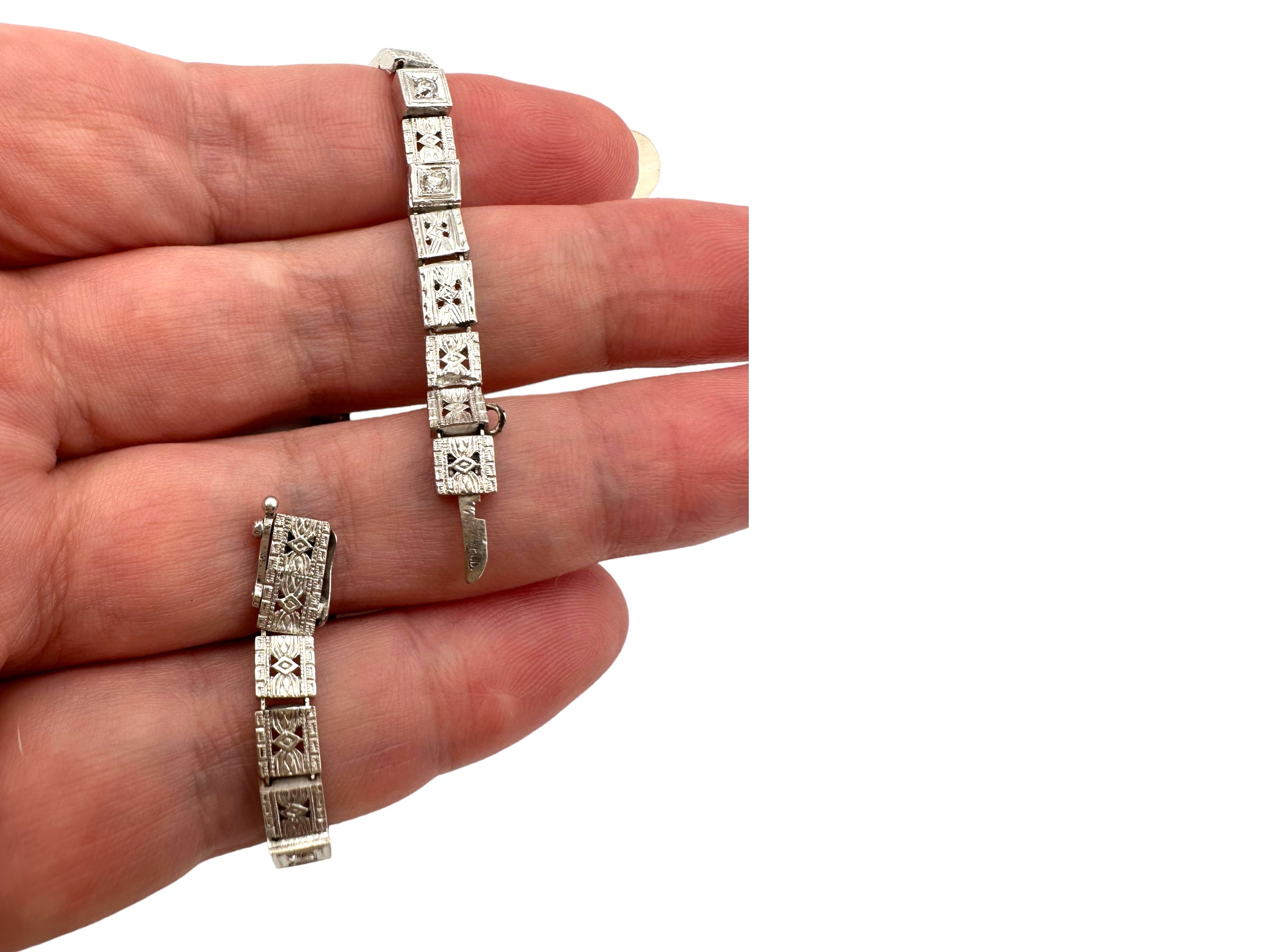 14k Deco Style Diamond Bracelet
