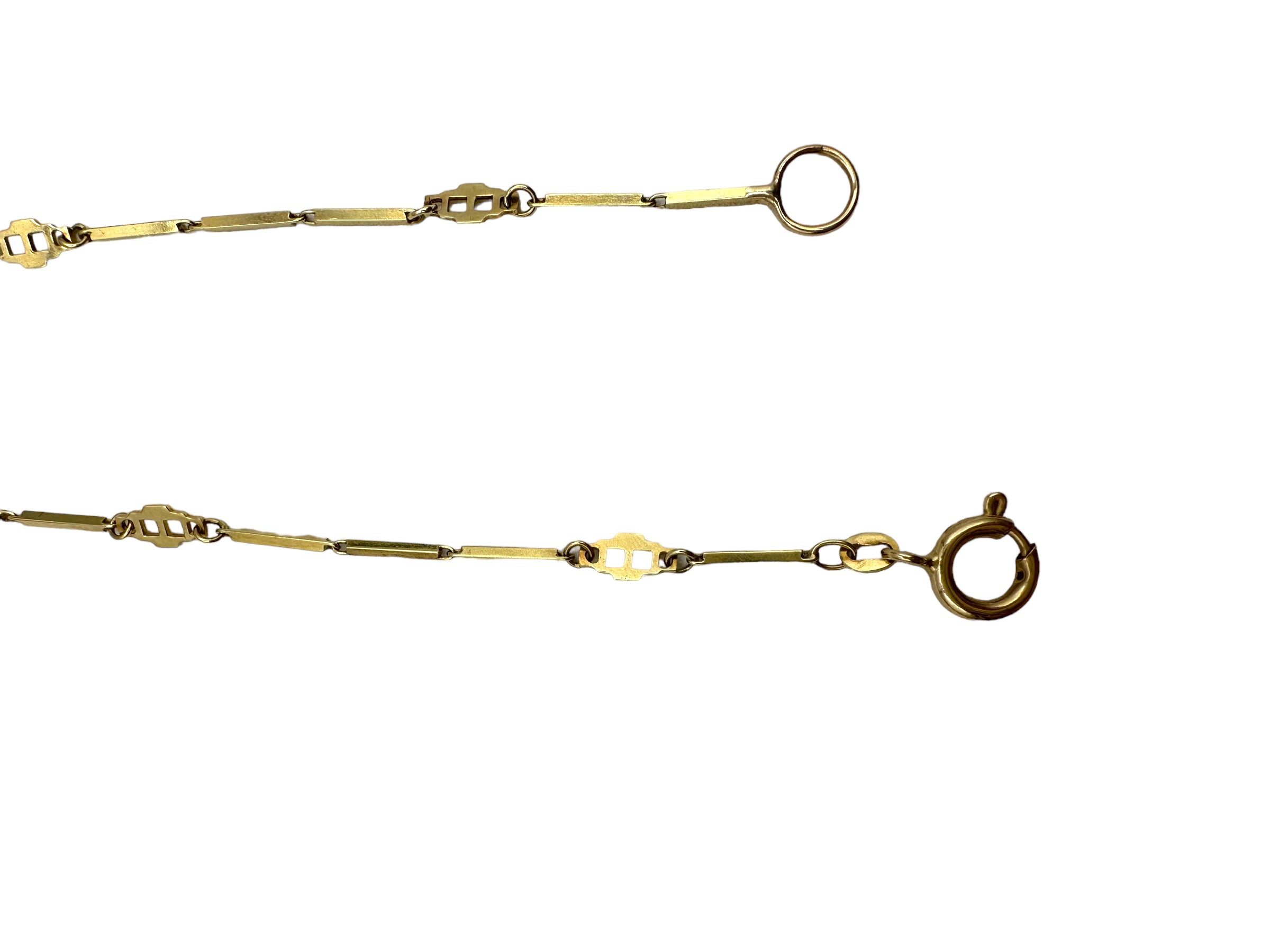14k Fancy Bar Link Necklace