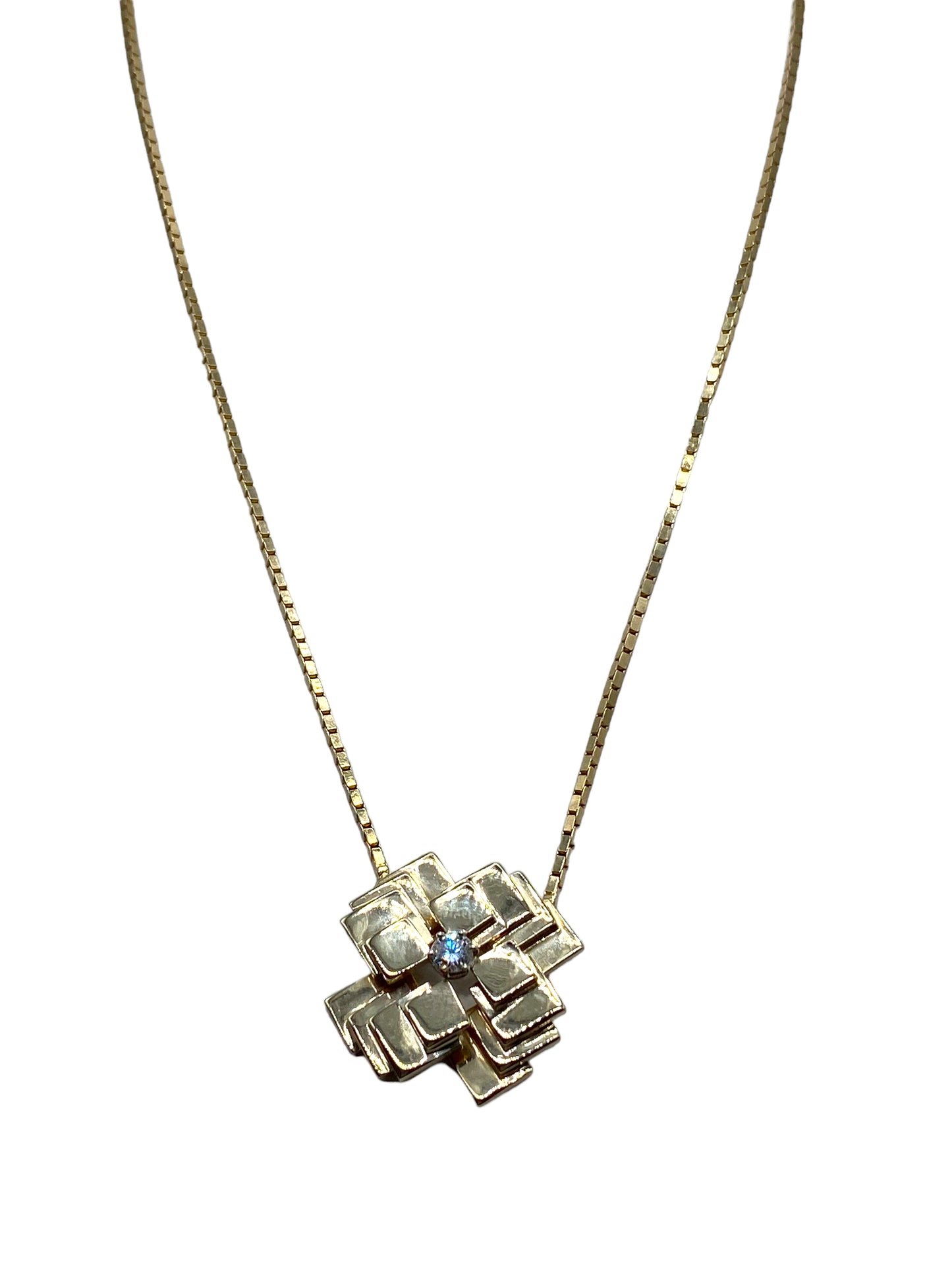 14k Geometric Pendant Necklace