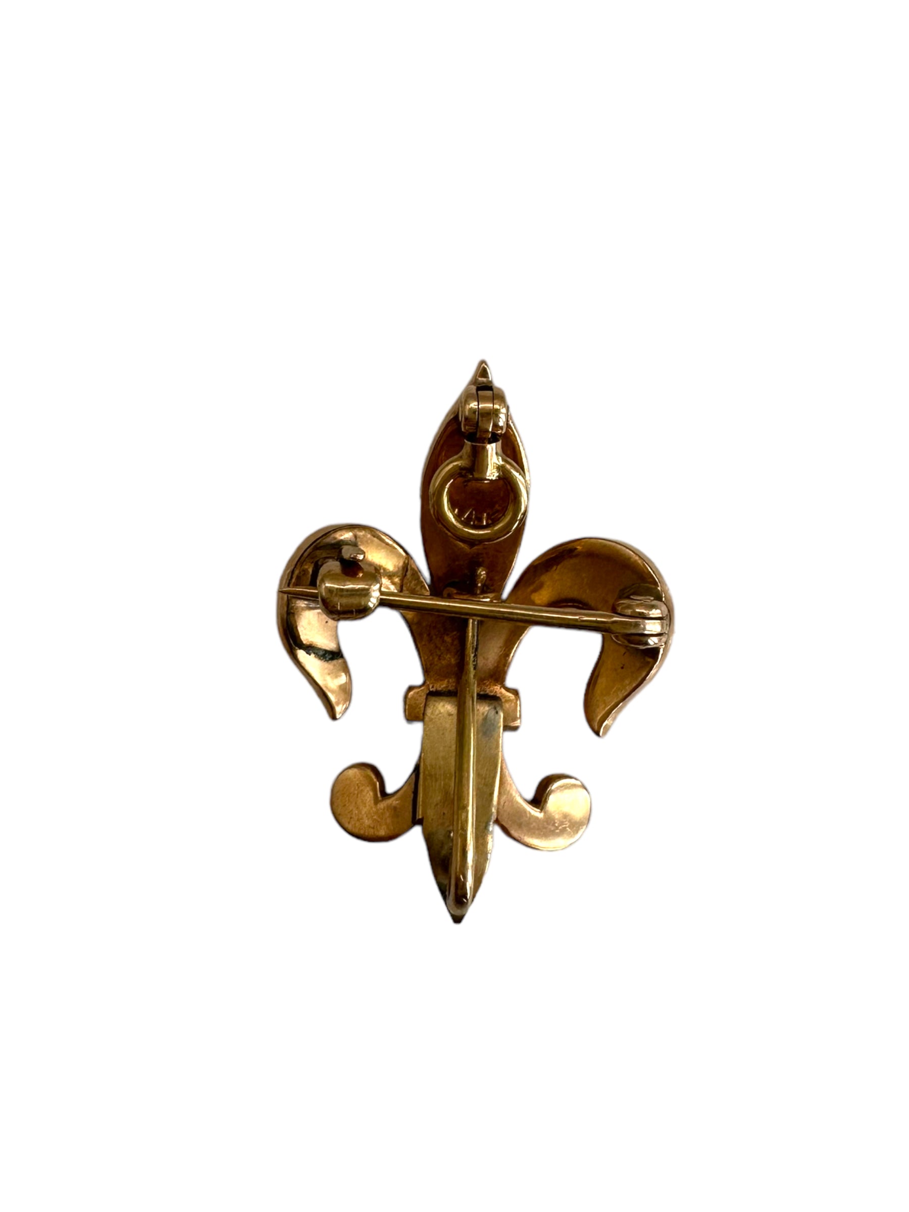 14k Victorian Pearl Fleur de Lis Pin/ Pendant