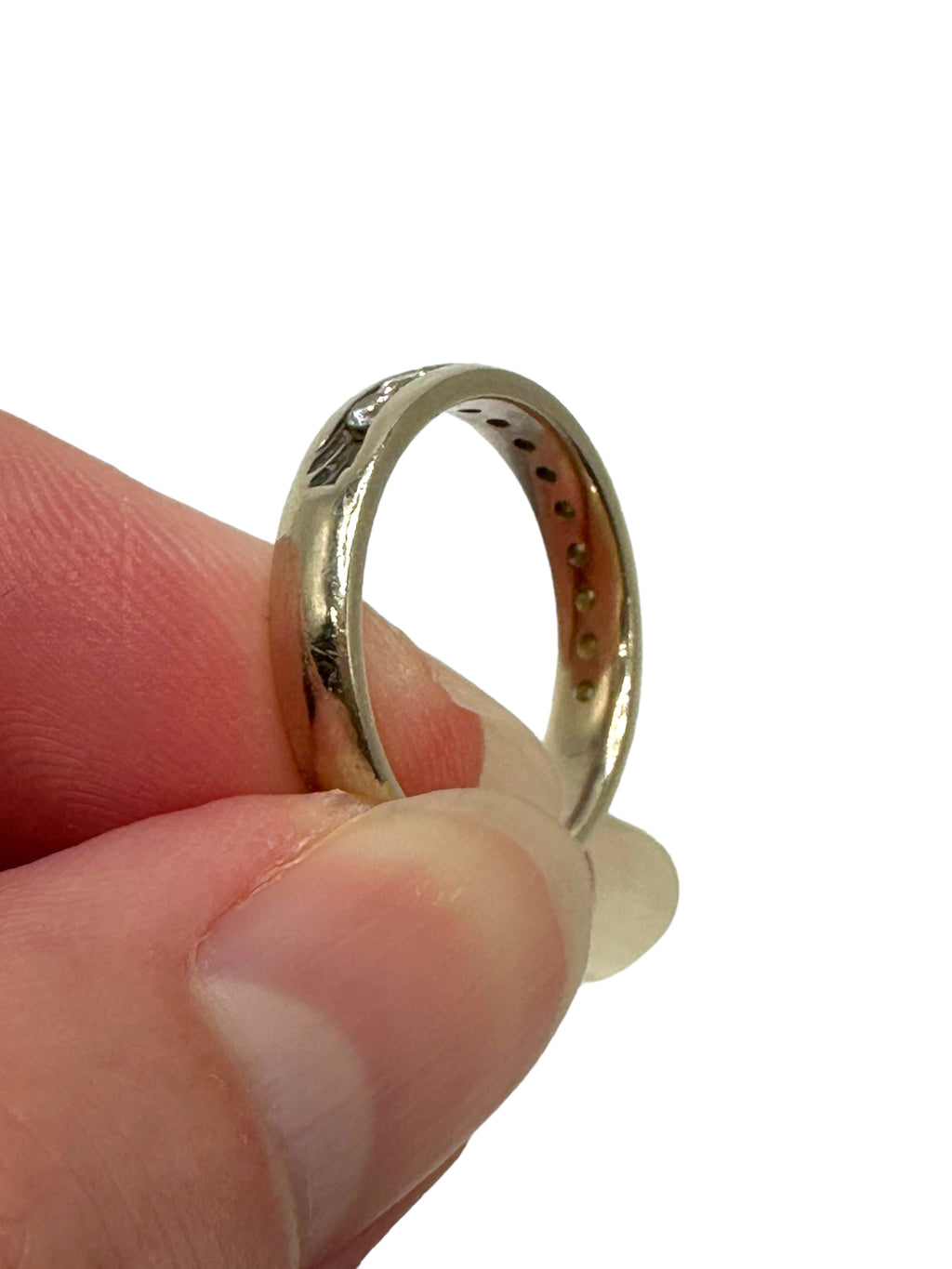 14k White Gold Diamond Stacker Band Ring