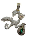 10k Diamond Enamel Roadrunner Pendant