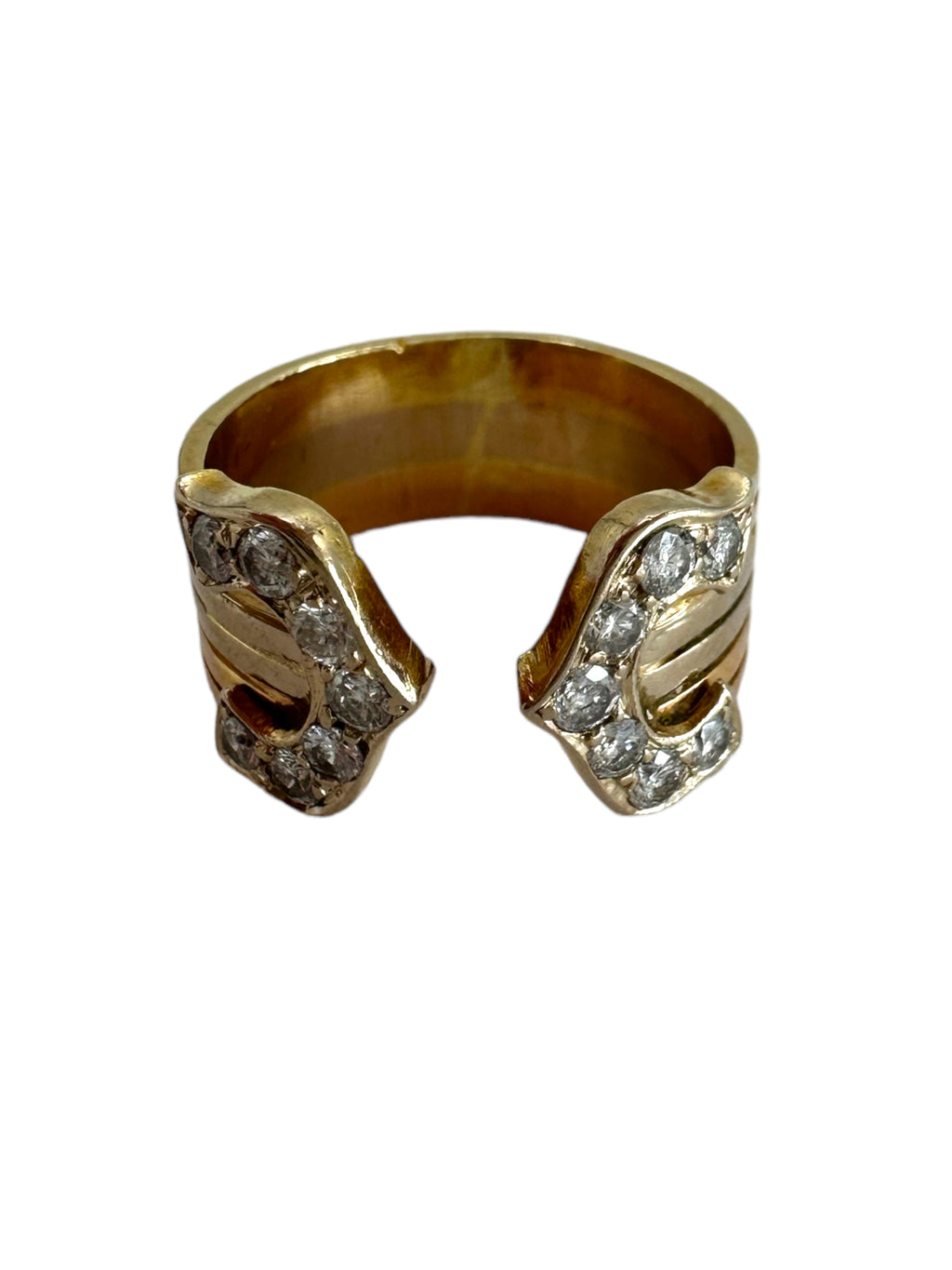 14k Tri-tone Diamond Ring