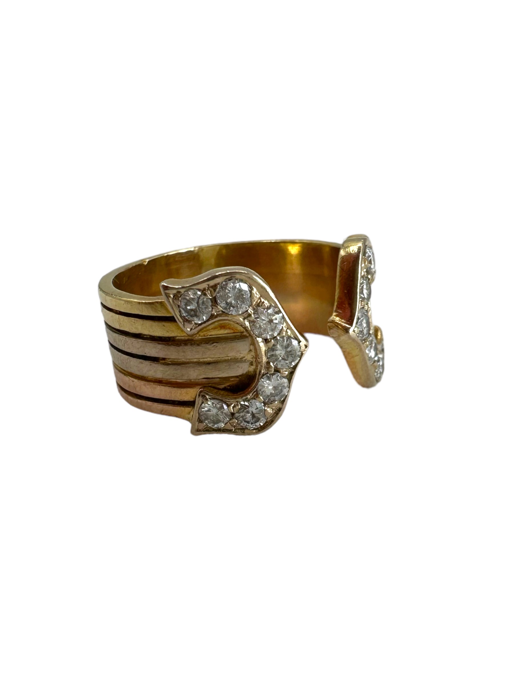 14k Tri-tone Diamond Ring