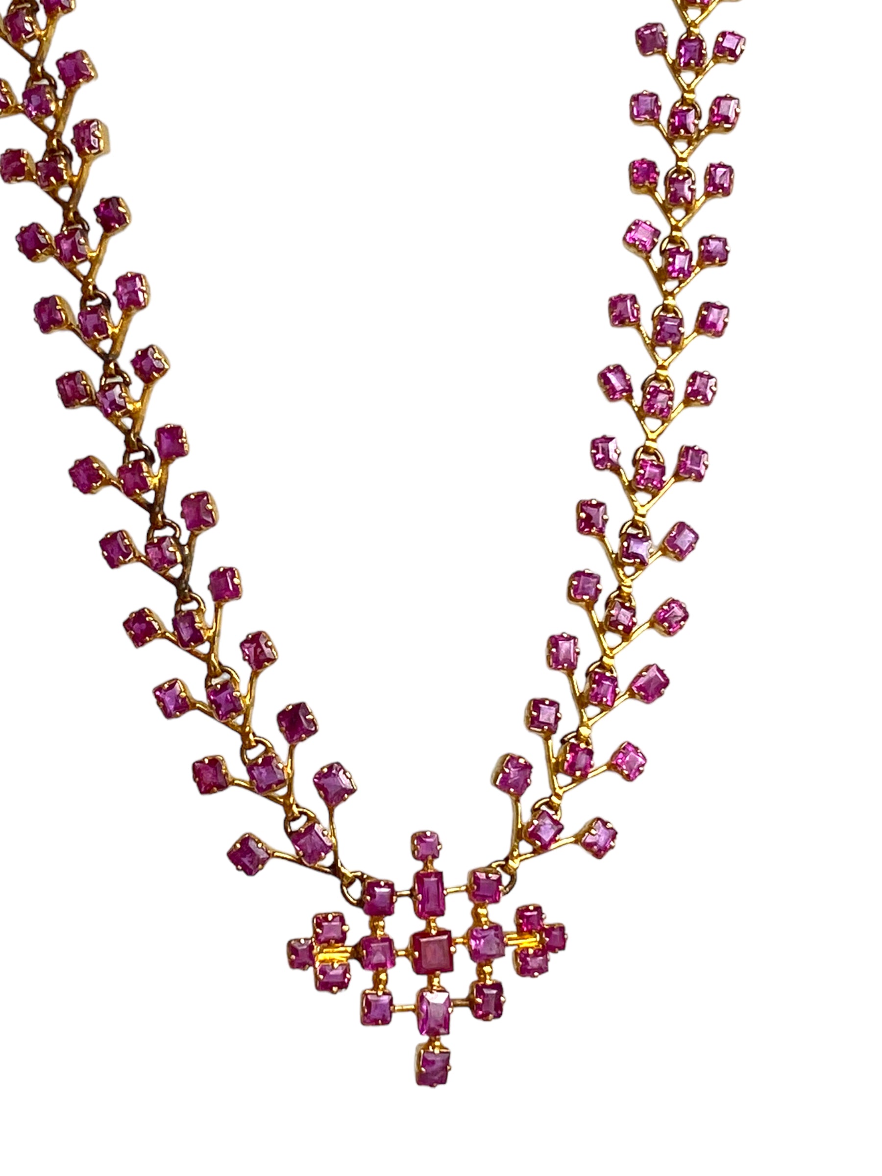 21k Ruby Geometric Necklace