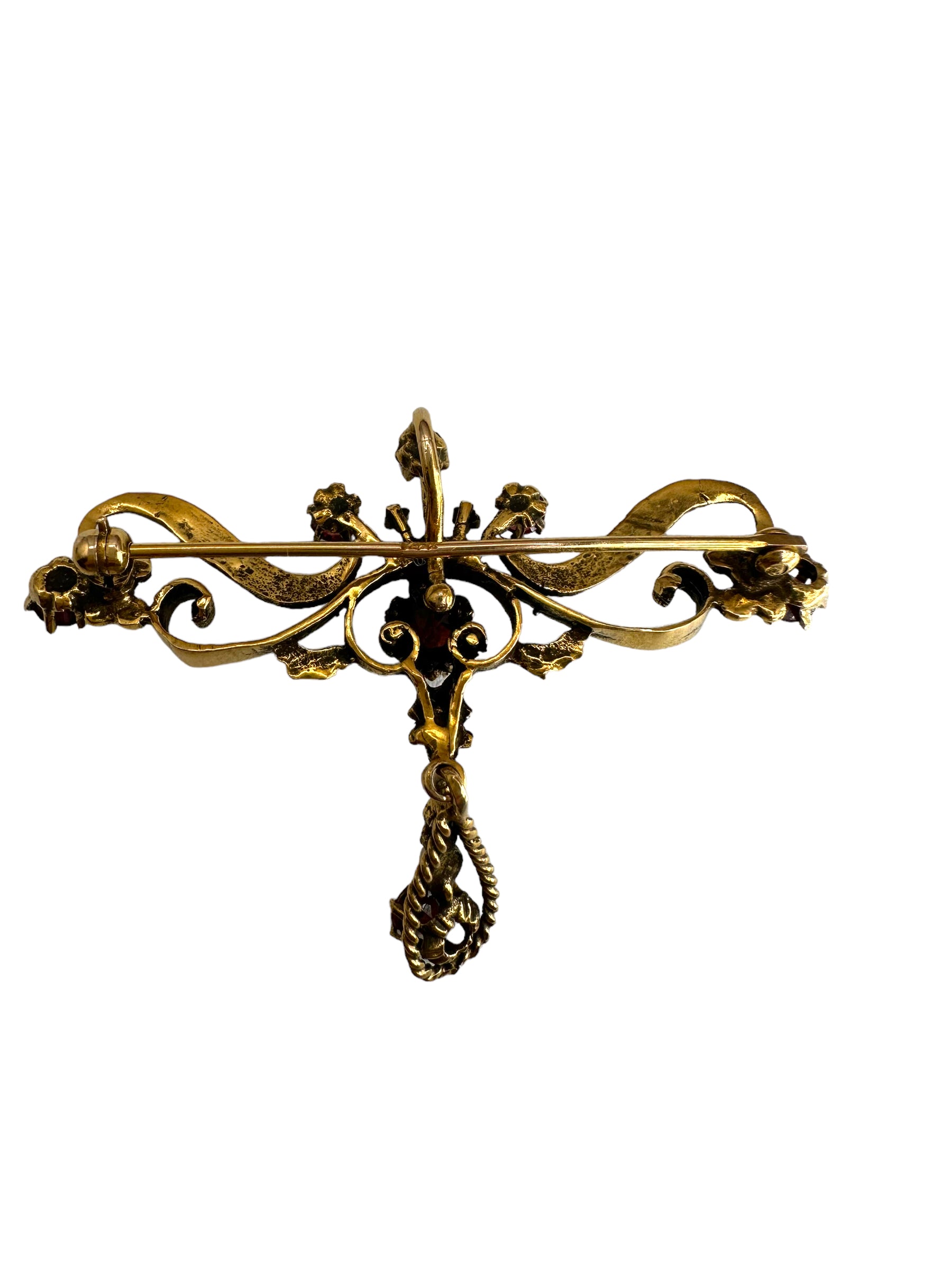 14k Garnet Pearl Brooch/ Pendant