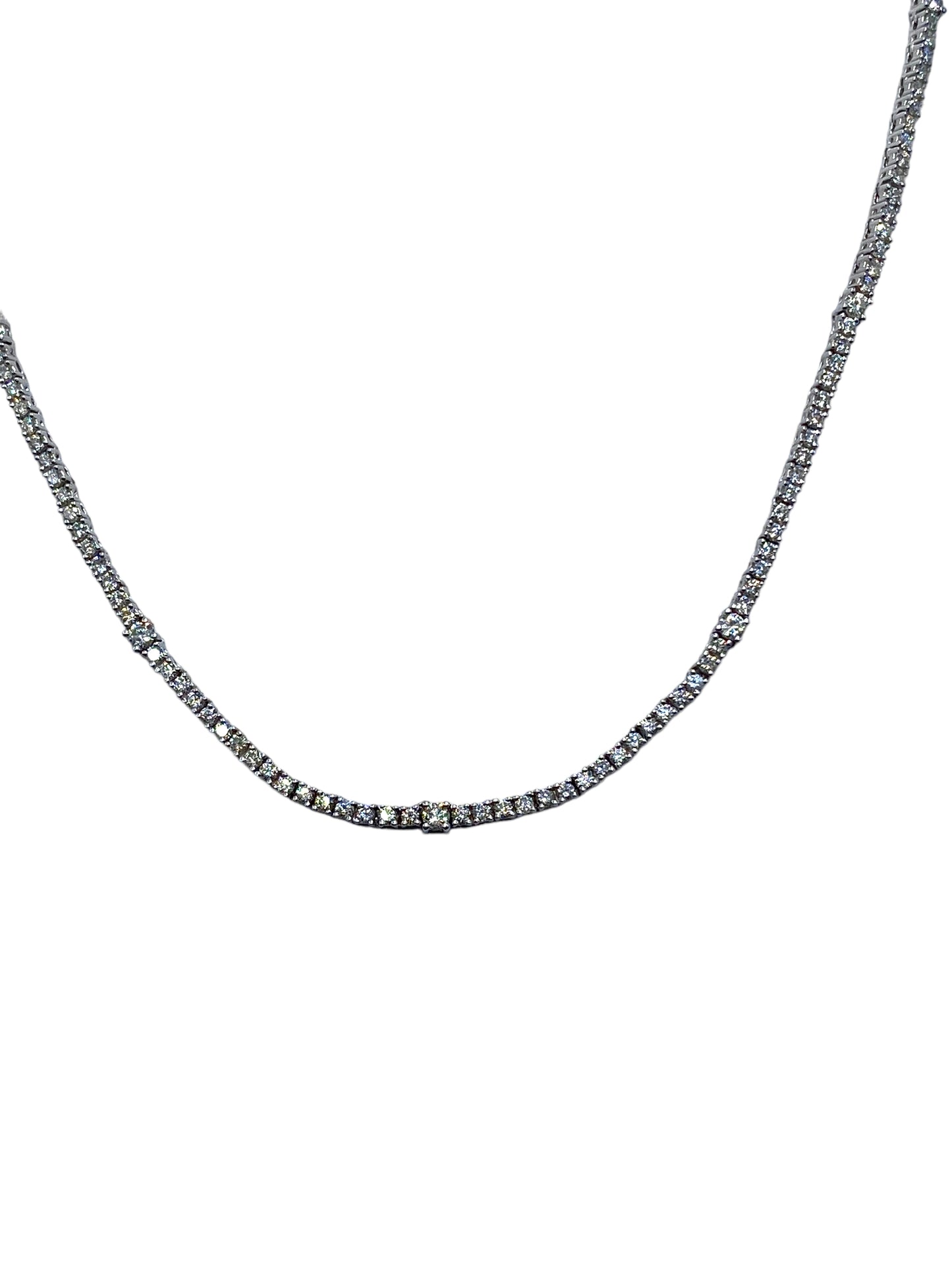 18k White Gold Diamond Tennis Necklace