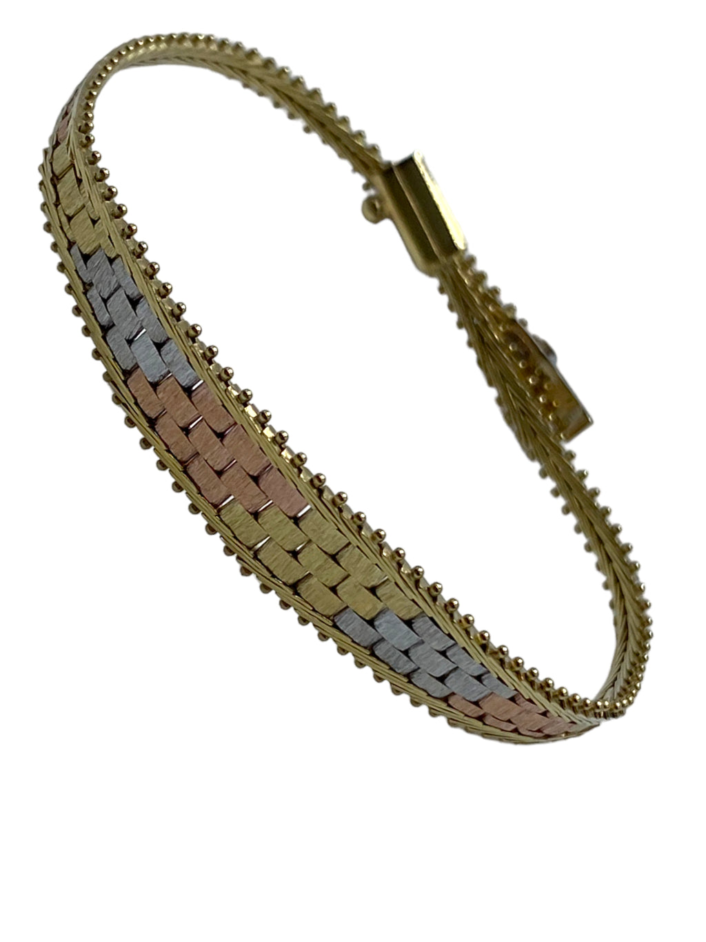 14k Tri-tone Milor Woven Bracelet
