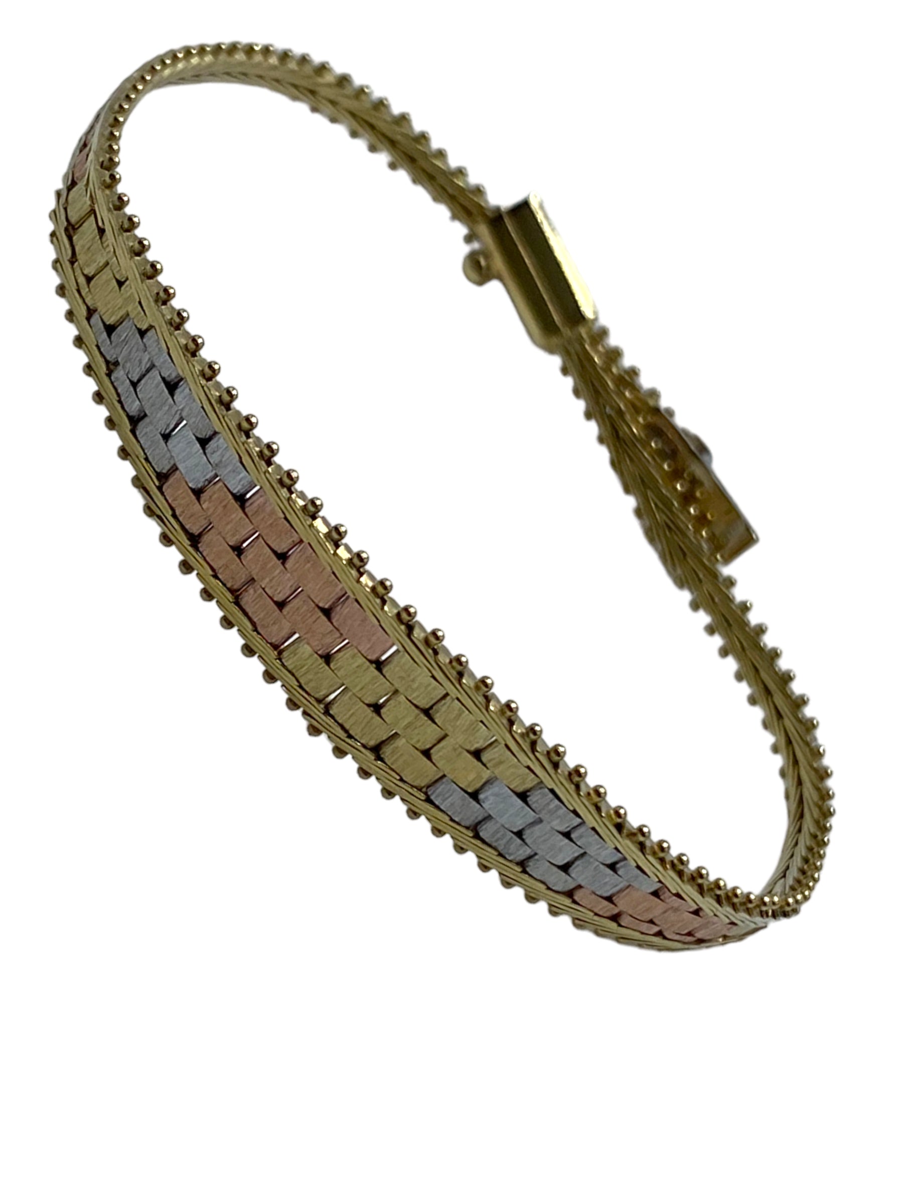 14k Tri-tone Milor Woven Bracelet