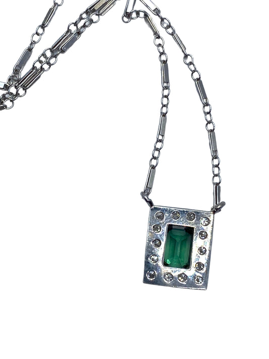 14k Tourmaline Diamond Necklace
