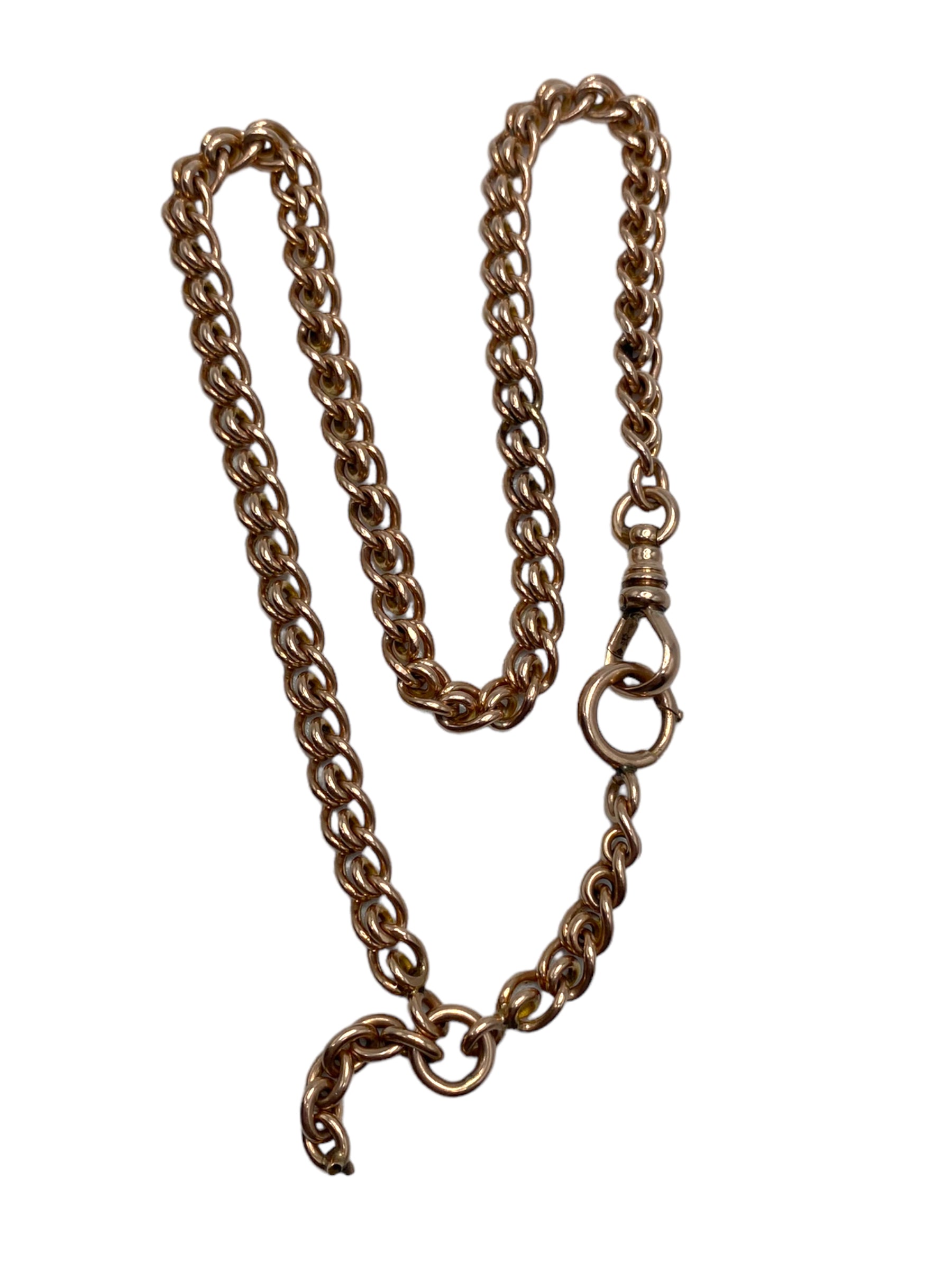 14k Rosy Gold Spring Link Watch Chain