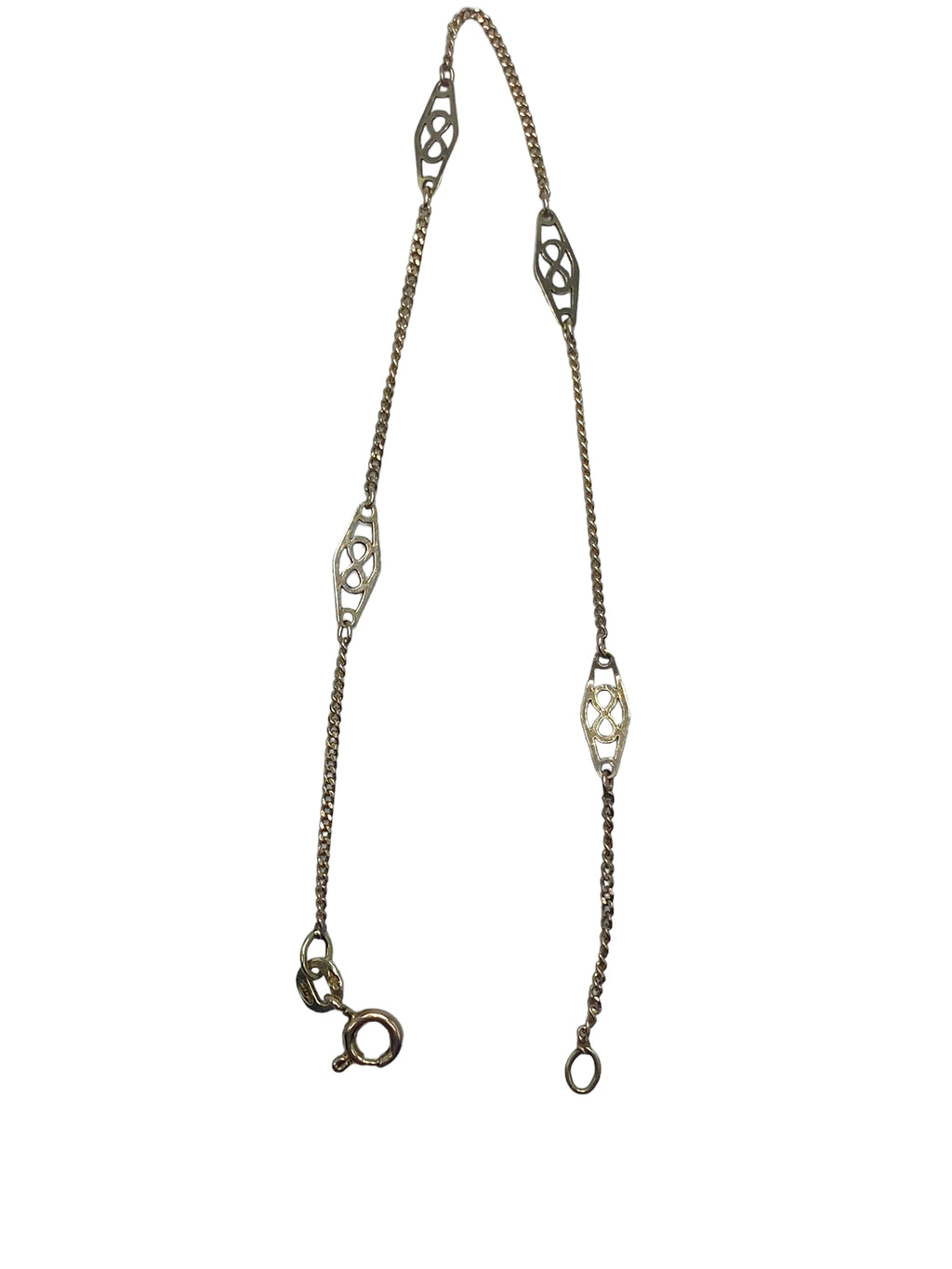14k Fancy Link Necklace and Bracelet Set