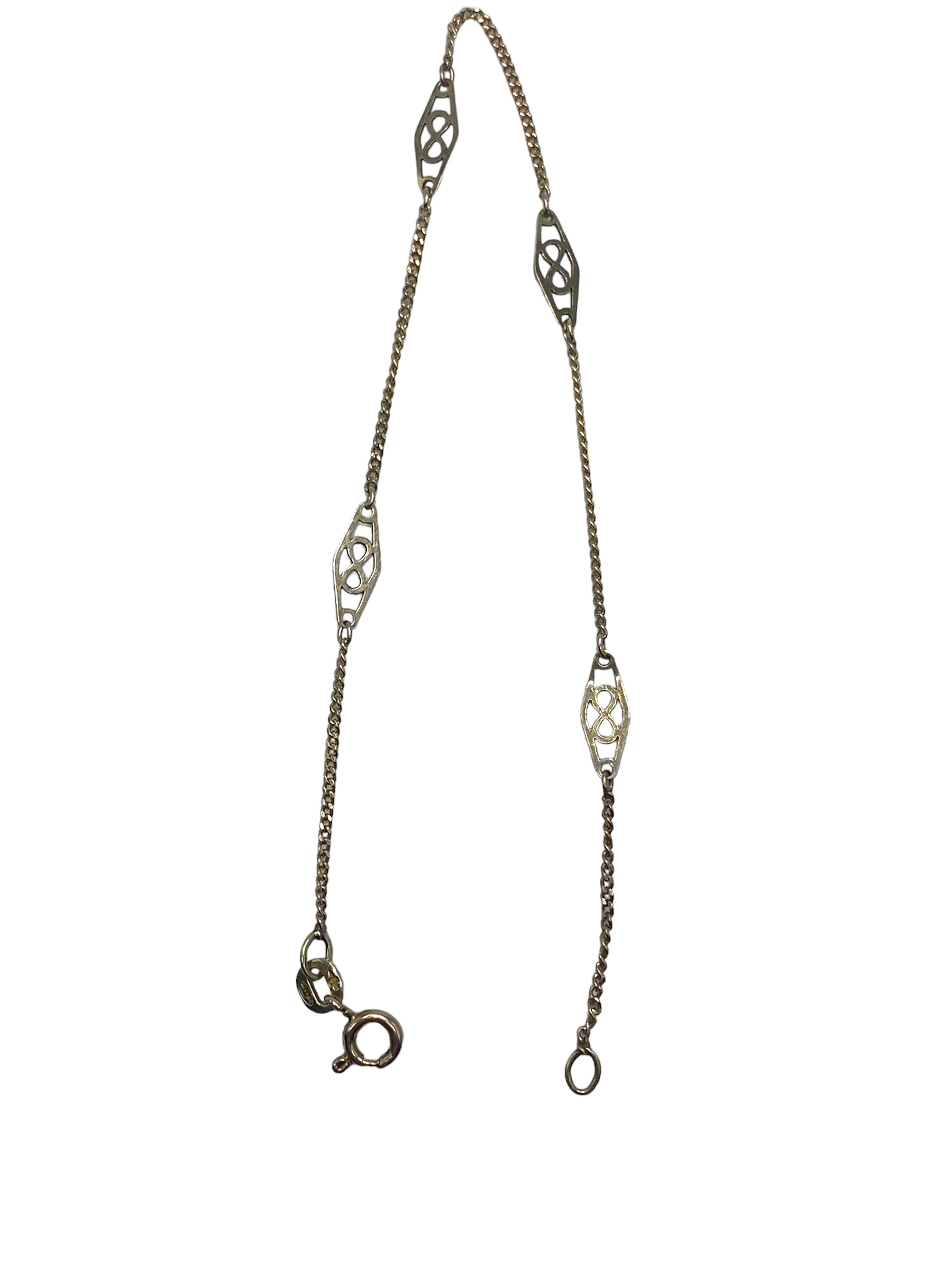 14k Fancy Link Necklace and Bracelet Set
