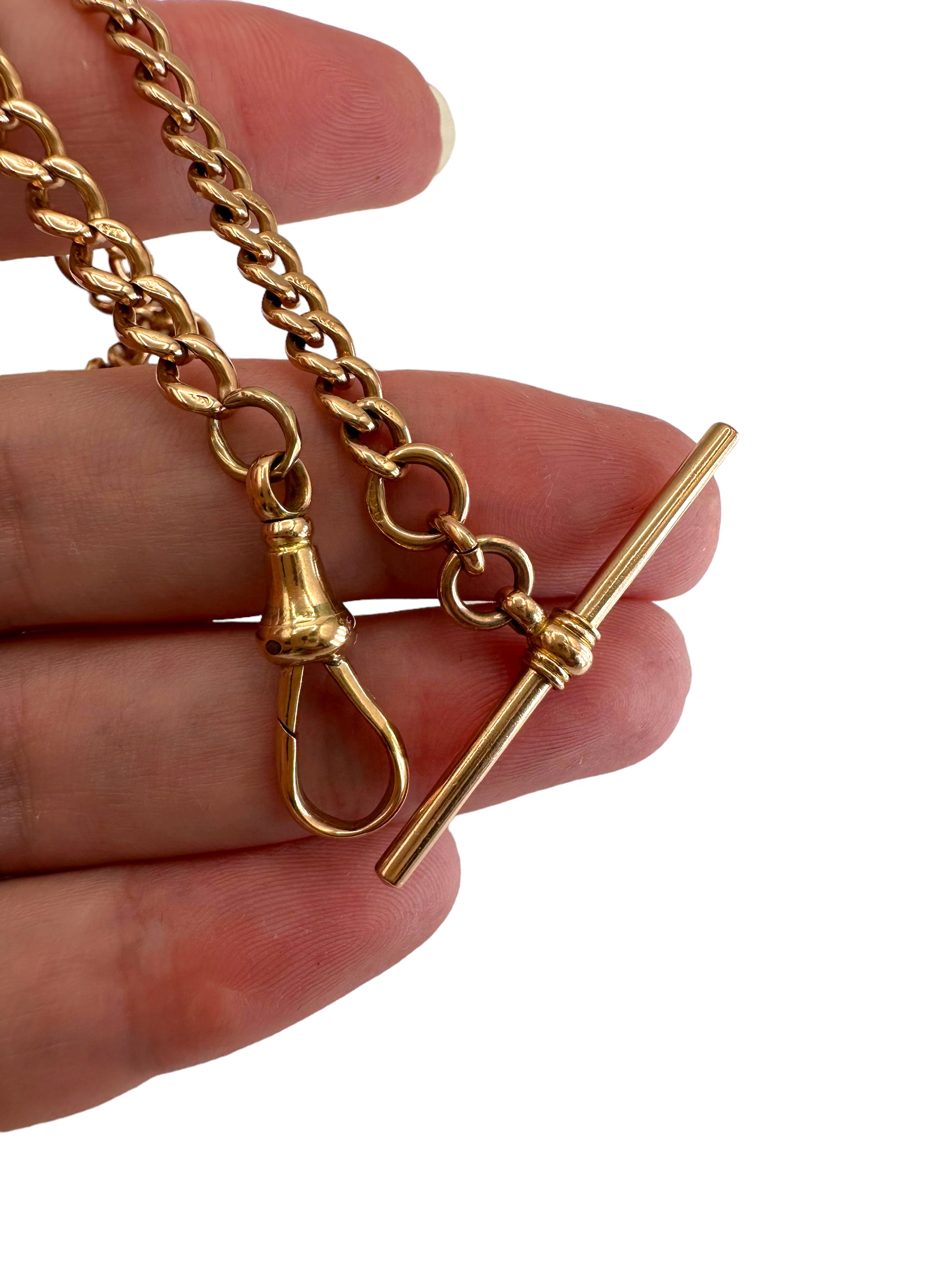 9k Graduated Curb Watch Chain