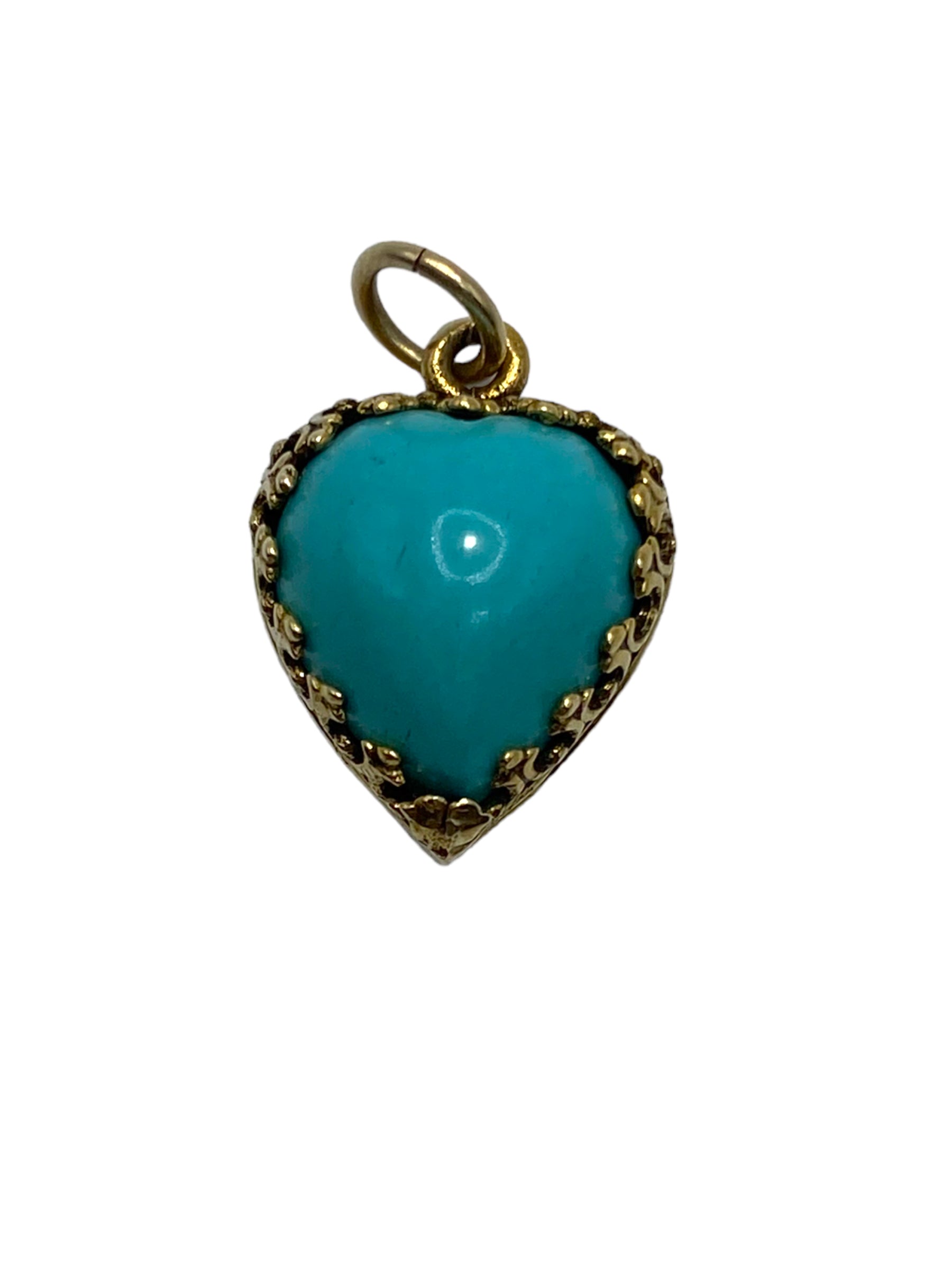 14k Turquoise Heart Pendant