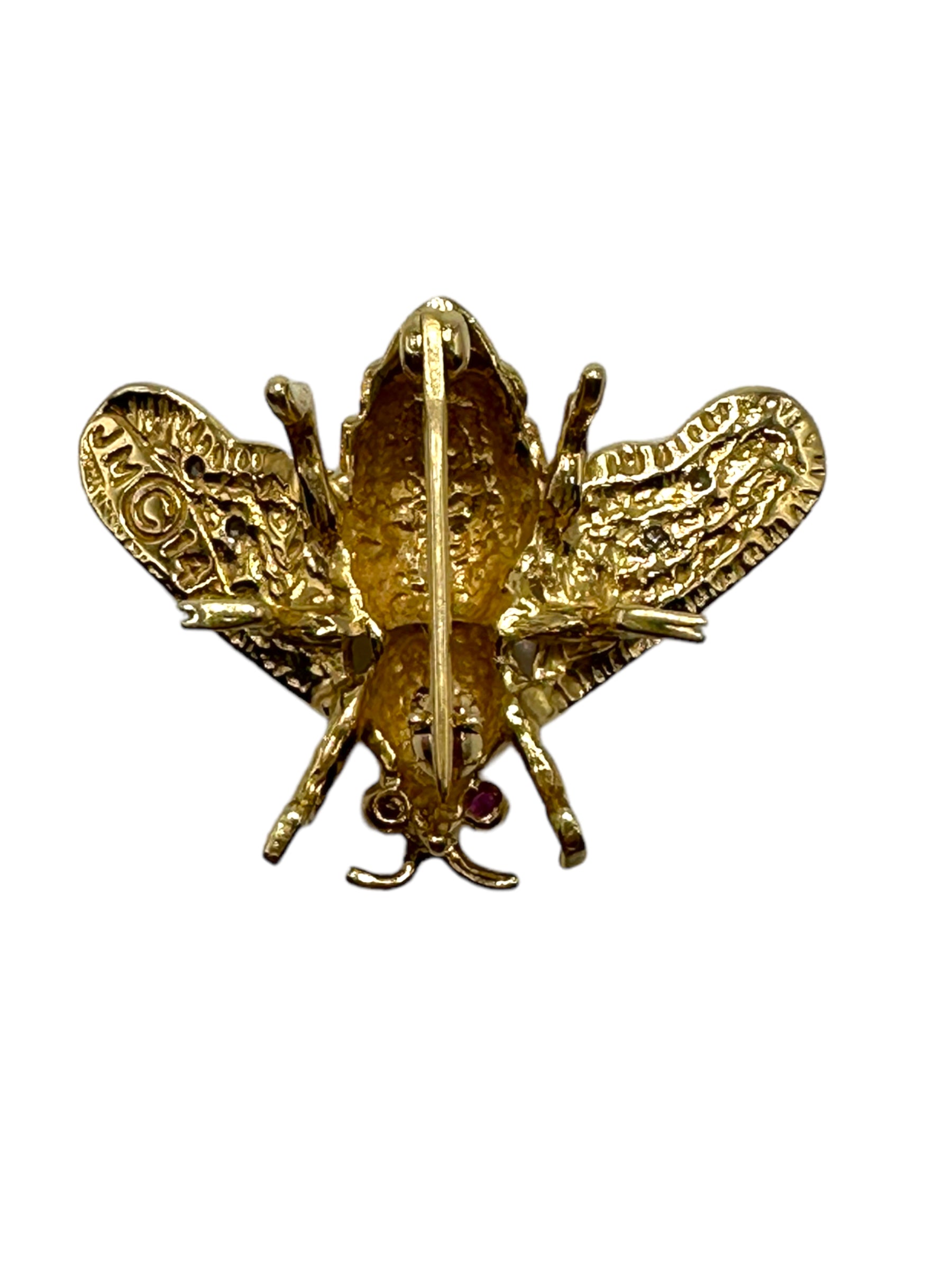 14k Diamond Large Bee Pin