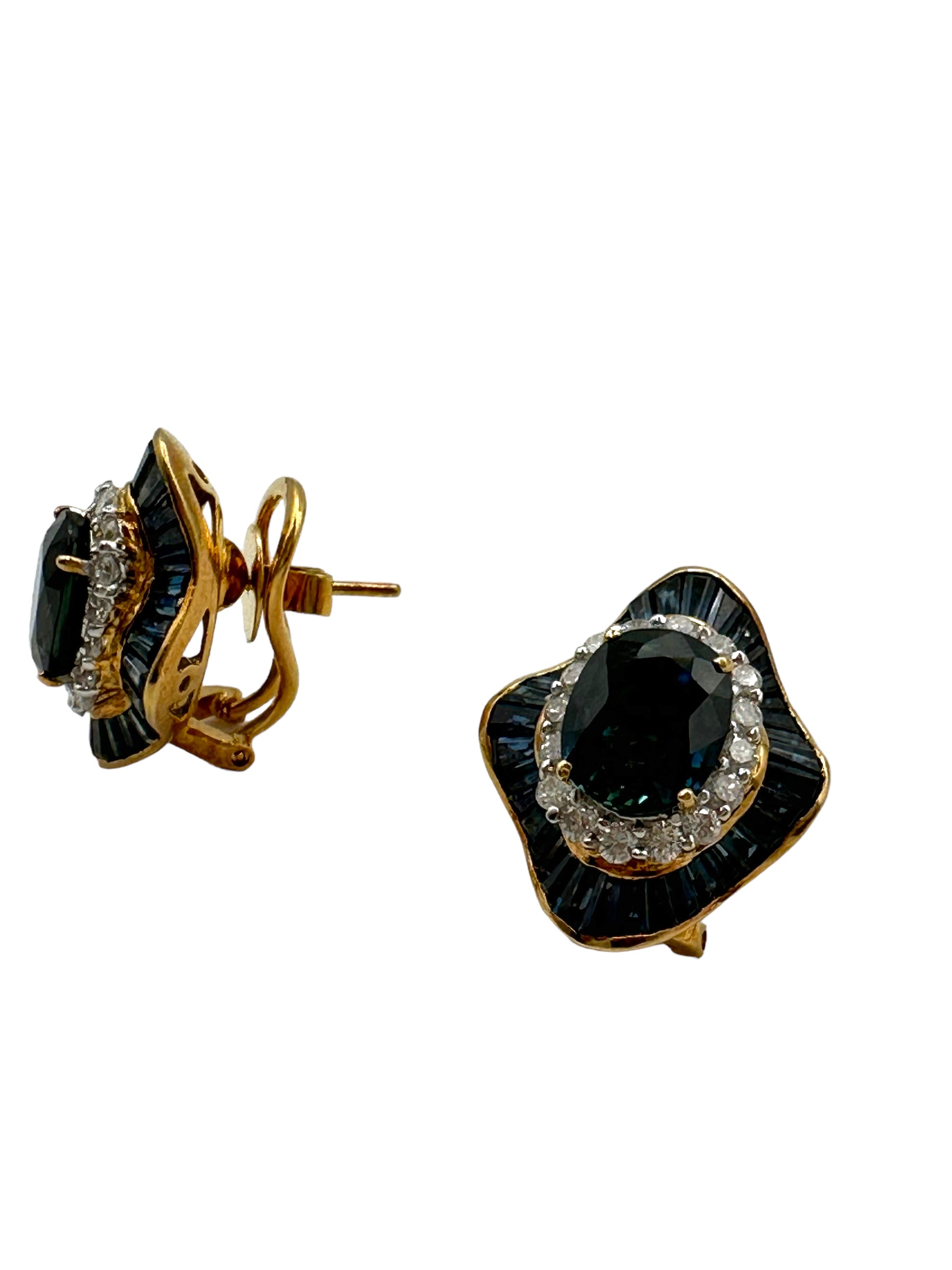 18k Sapphire Diamond Ballerina Earrings