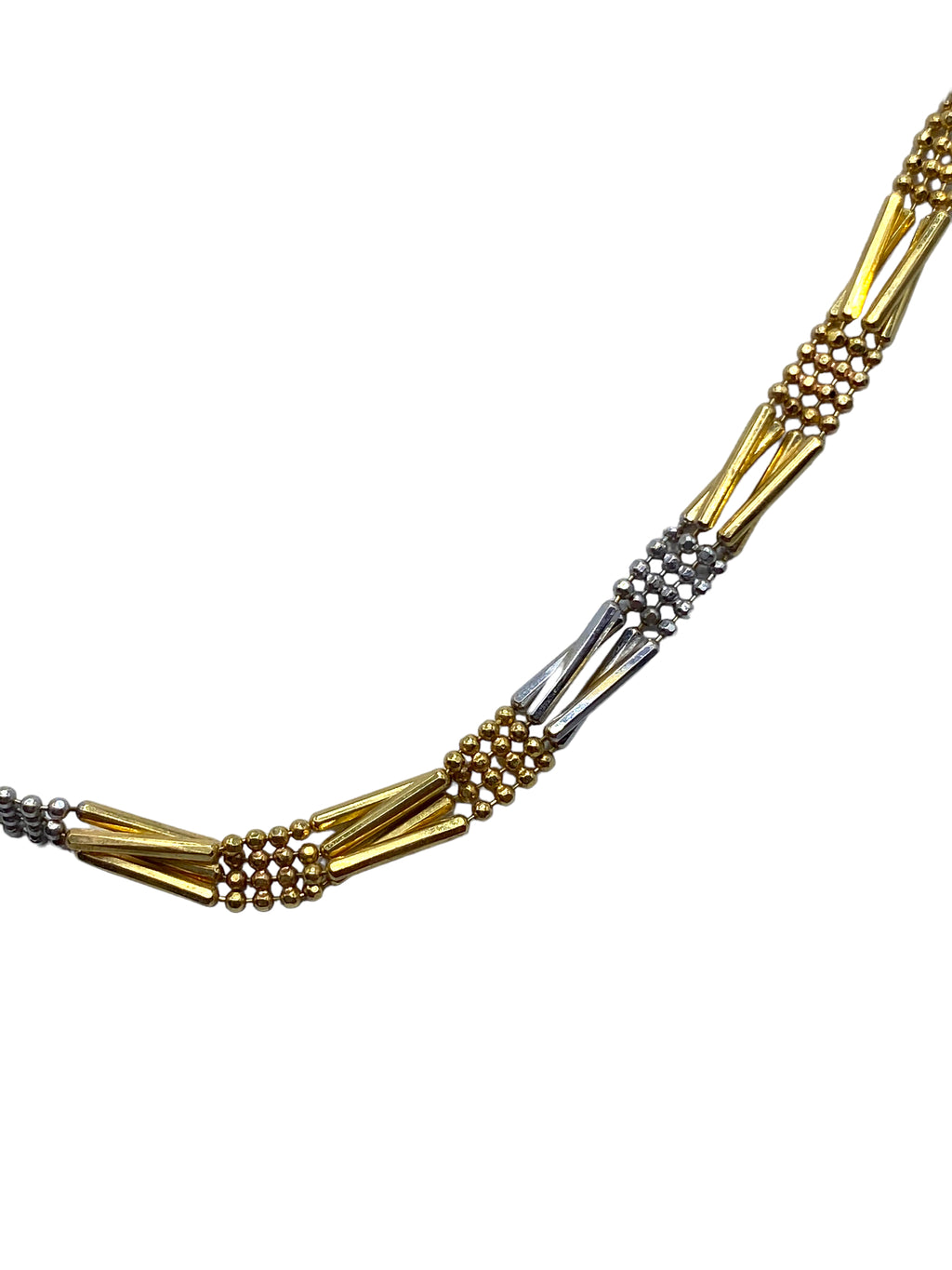 18k Dot and Dash Two-tone Necklace