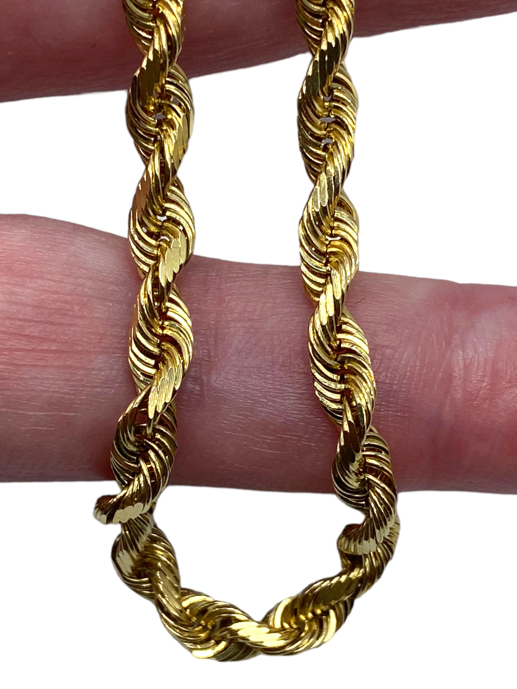 14k Solid Rope Chain Necklace