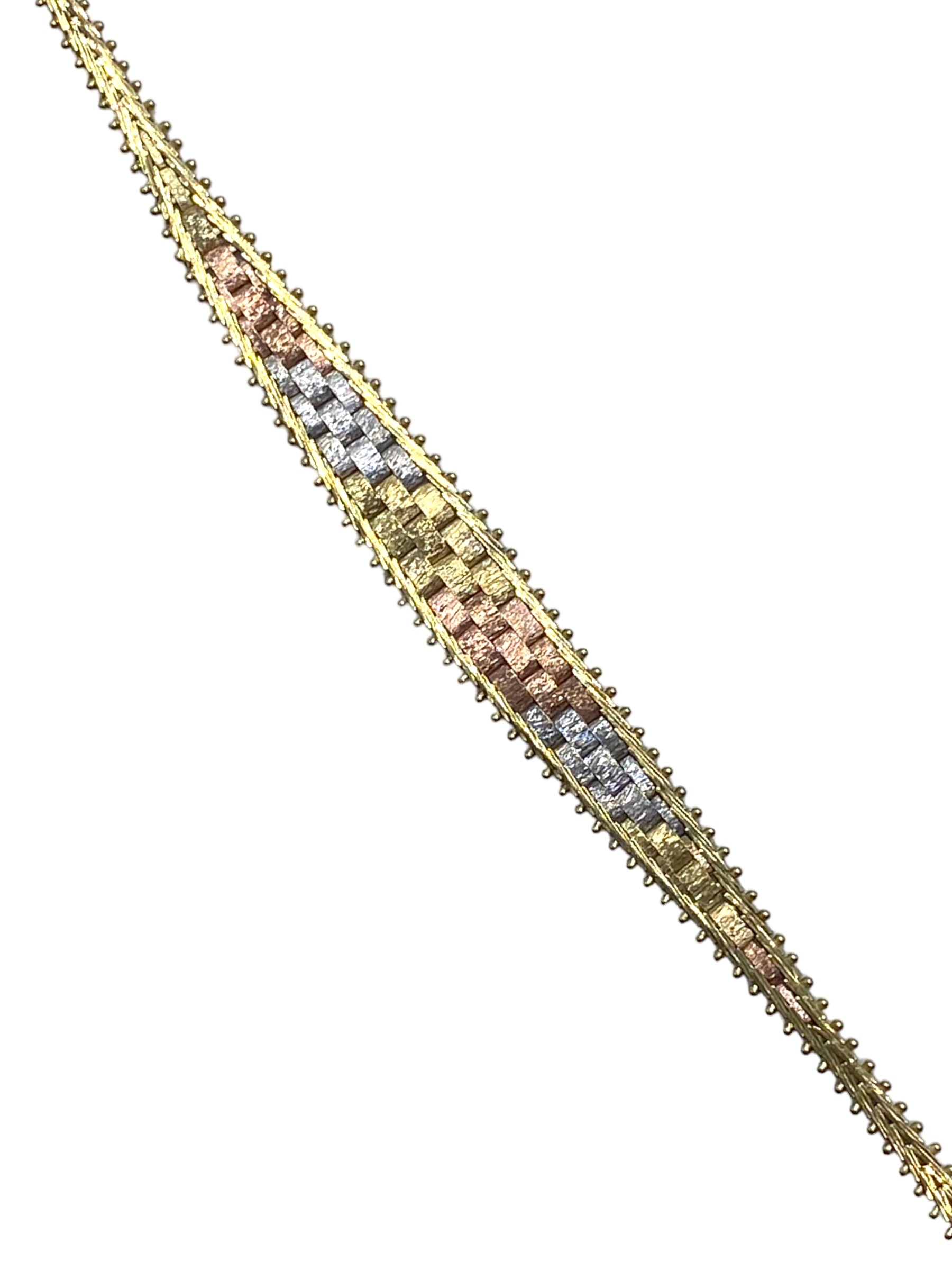 14k Tri-tone Milor Woven Bracelet