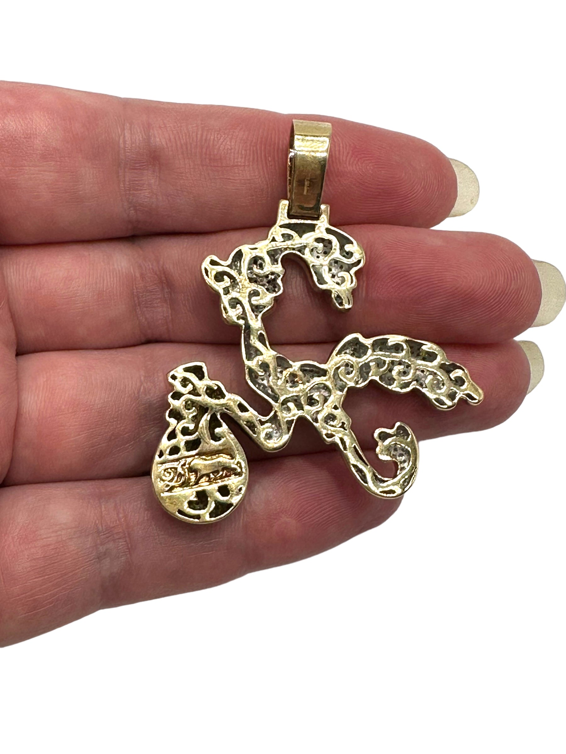 10k Diamond Enamel Roadrunner Pendant