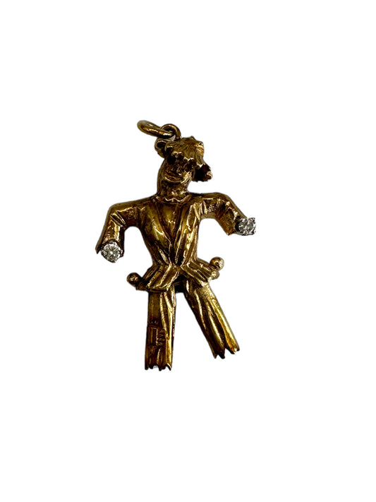 14k Diamond Scarecrow Pendant