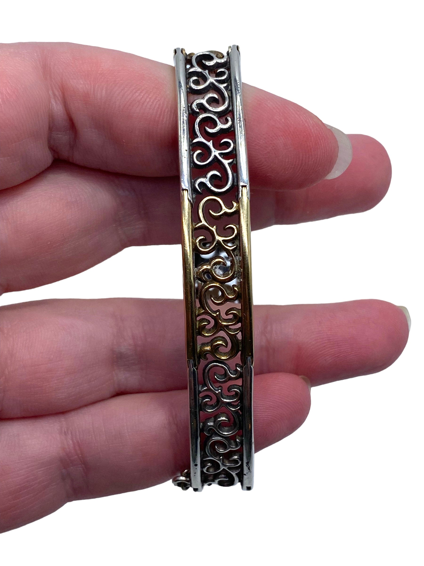 14k Silver Scroll Bracelet