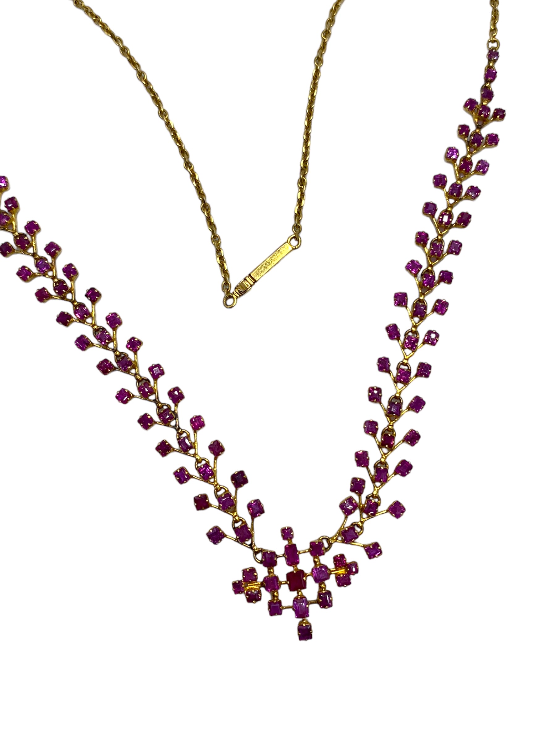 21k Ruby Geometric Necklace