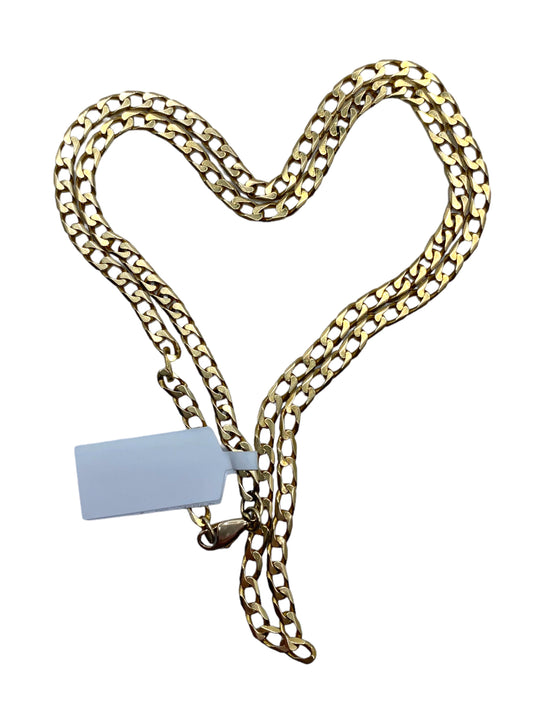 14k Flattened Squared Curb Chain Necklace
