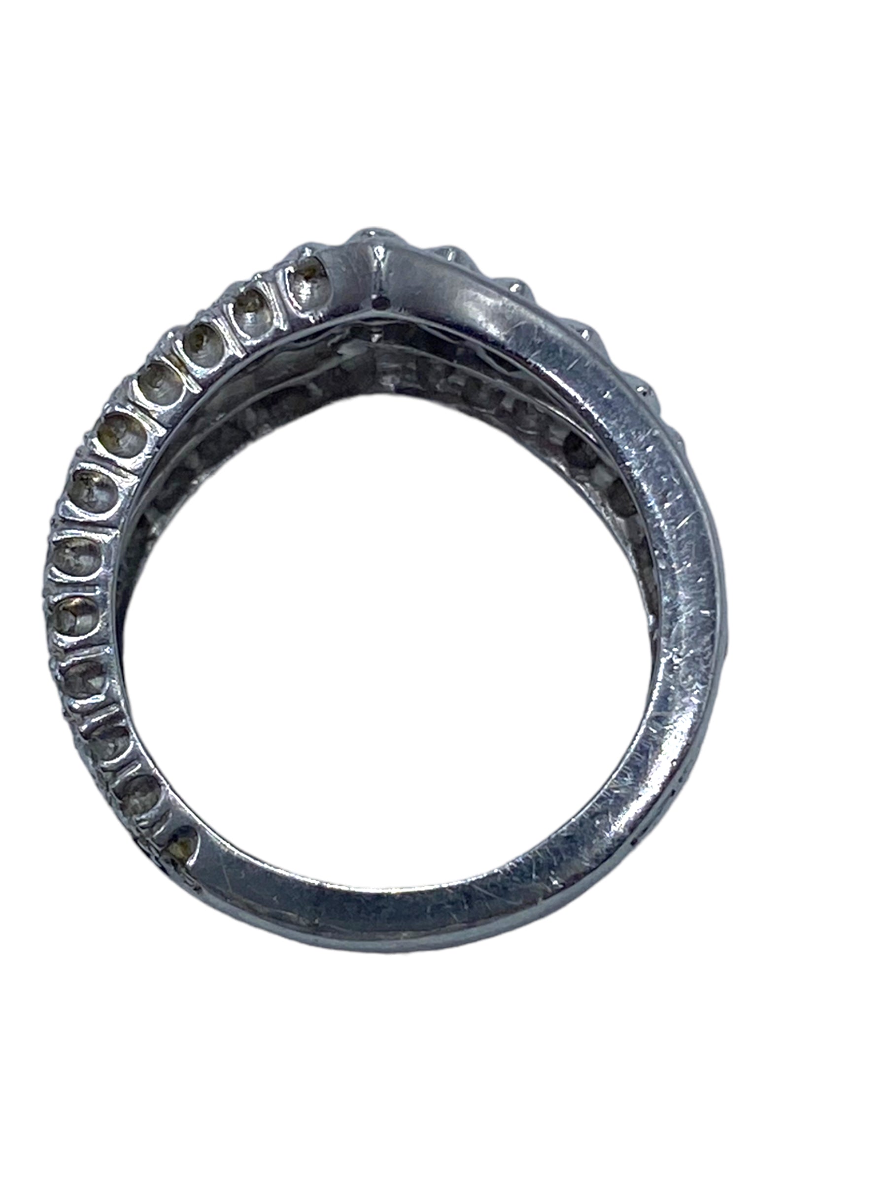 14k Diamond Chevron Ring