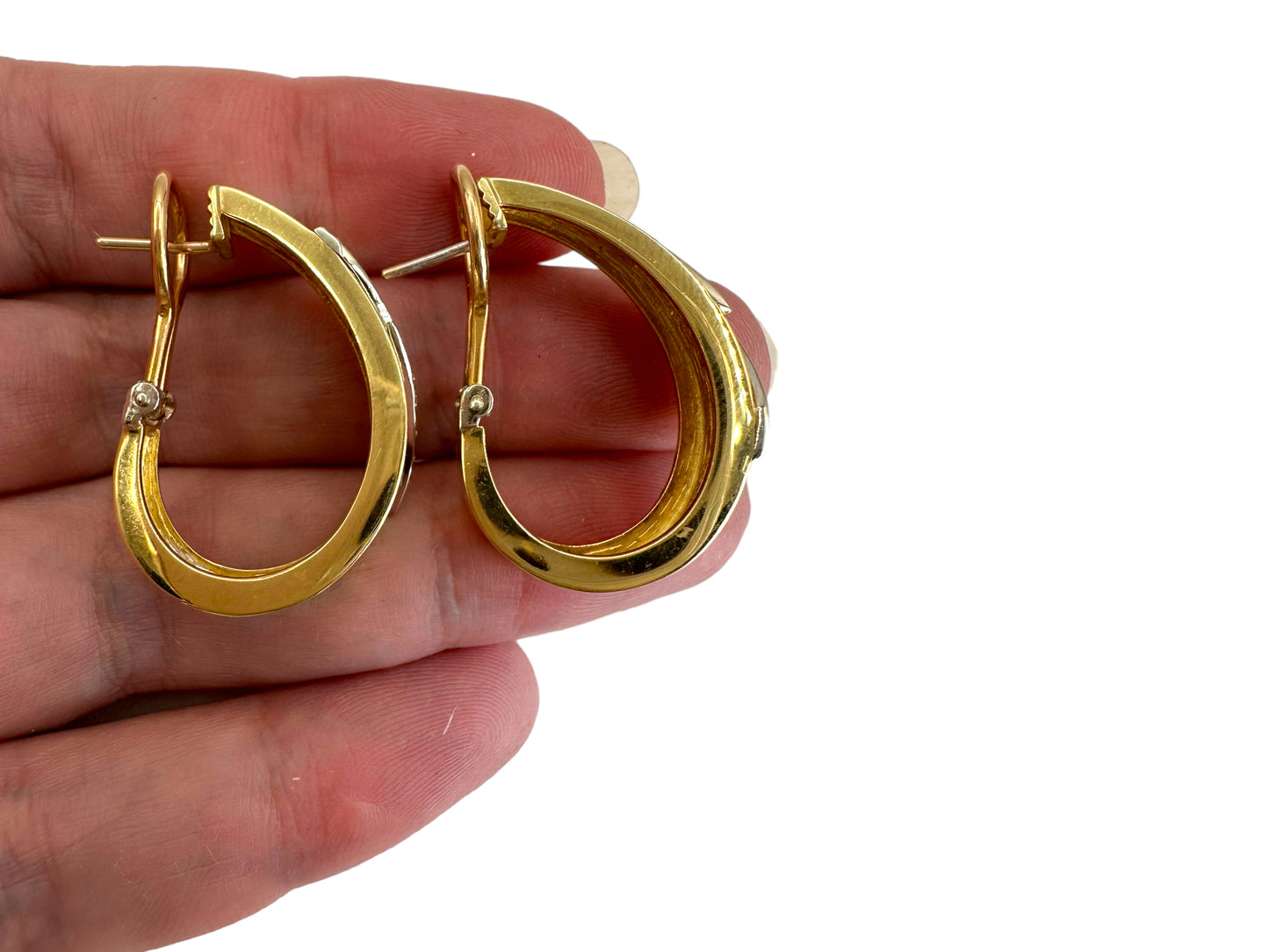 18k Diamond Lightning Bolt Hoop Earrings