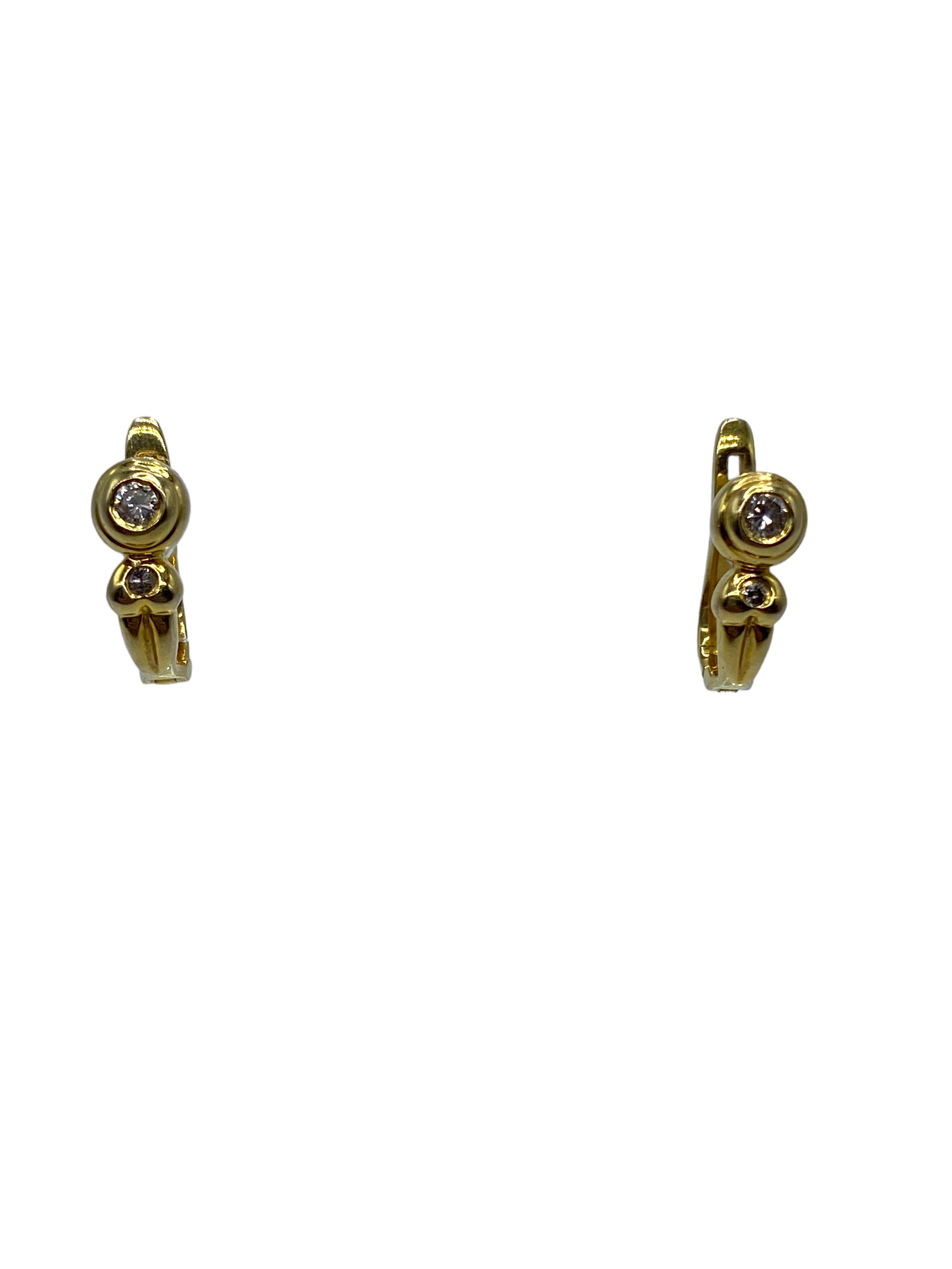 14k Diamond Leverback Earrings