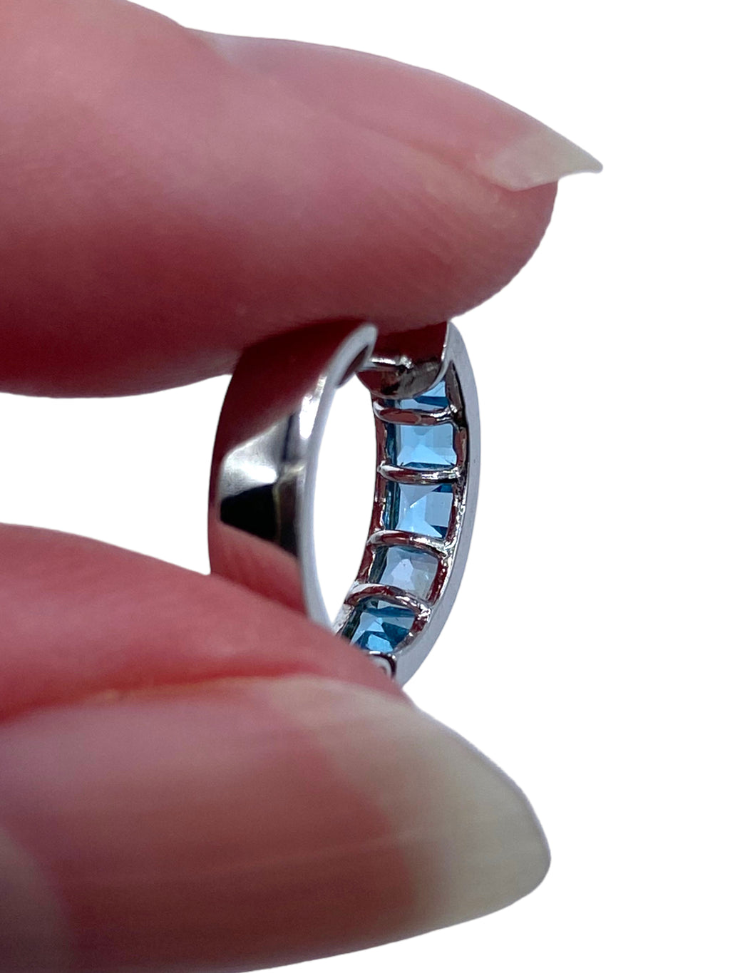 14k Topaz Huggie Earrings