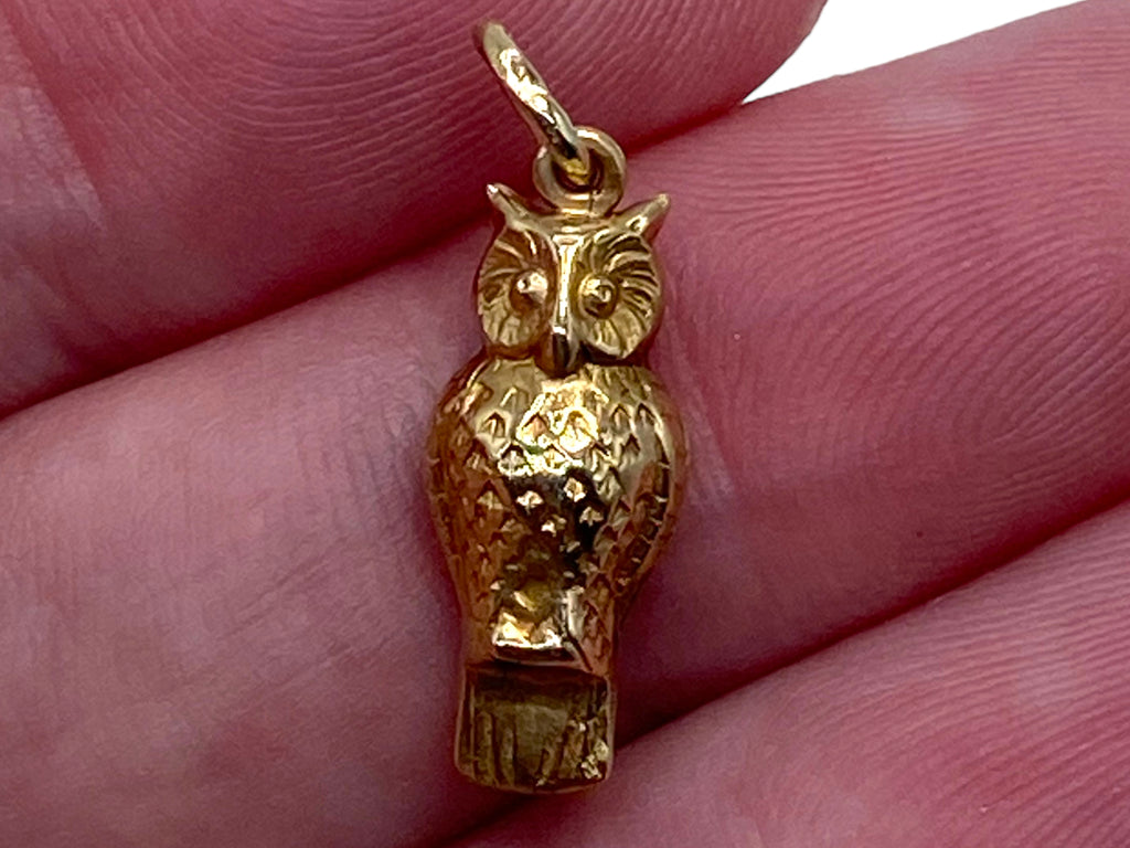 14k Owl Charm