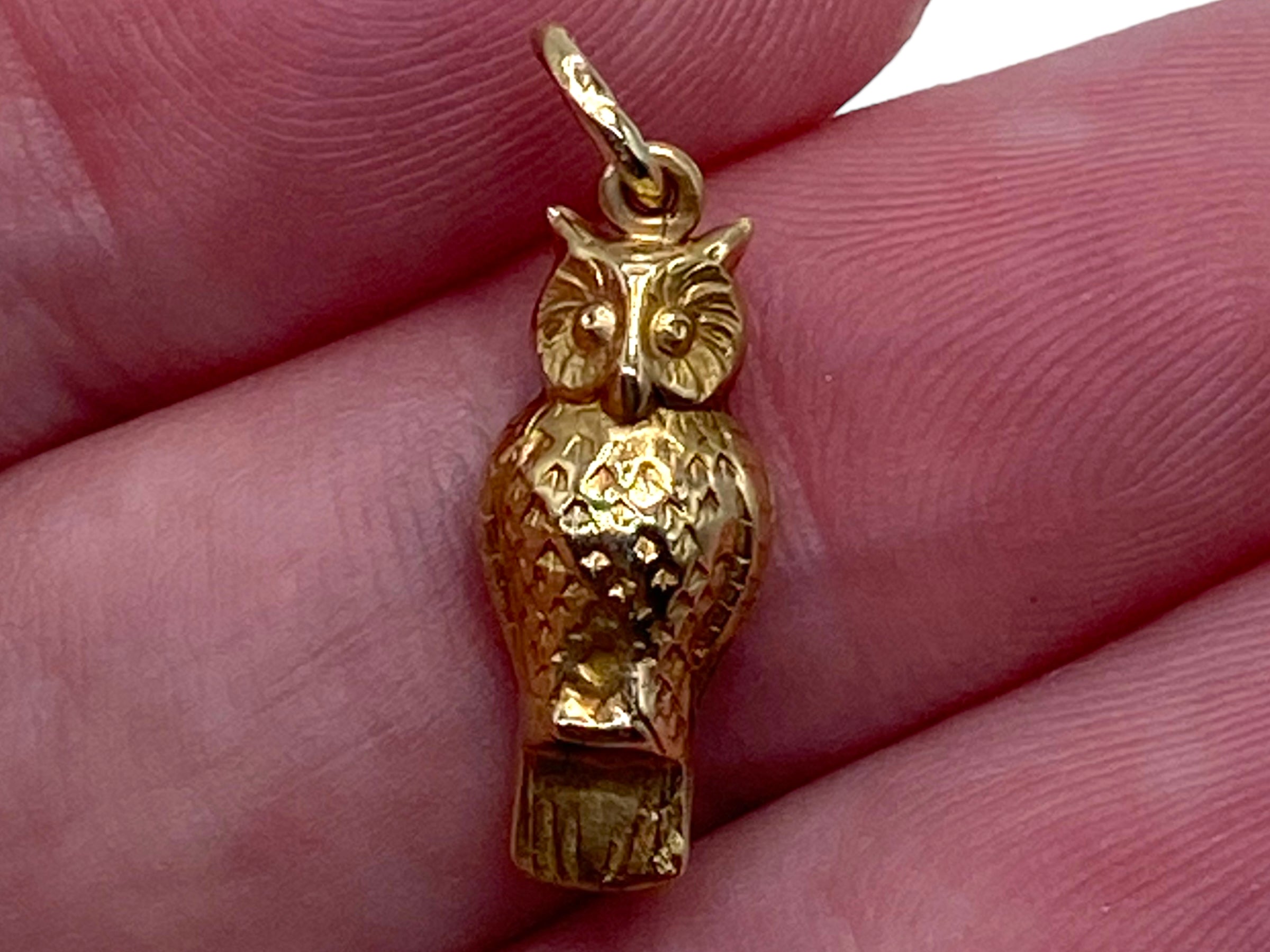 14k Owl Charm