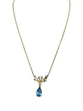 18k Aquamarine Diamond Pendant Necklace