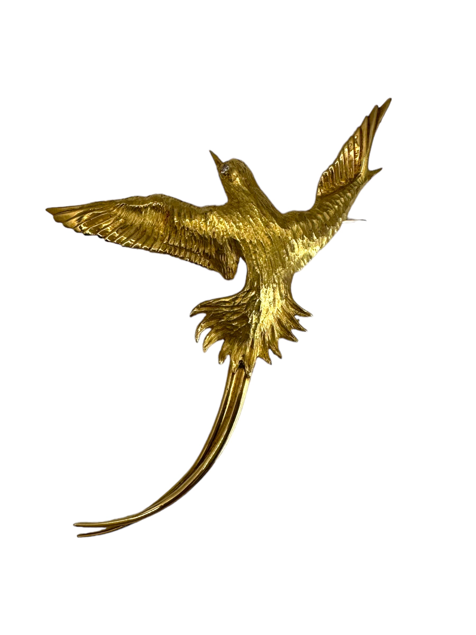 18k Diamond Bird Brooch