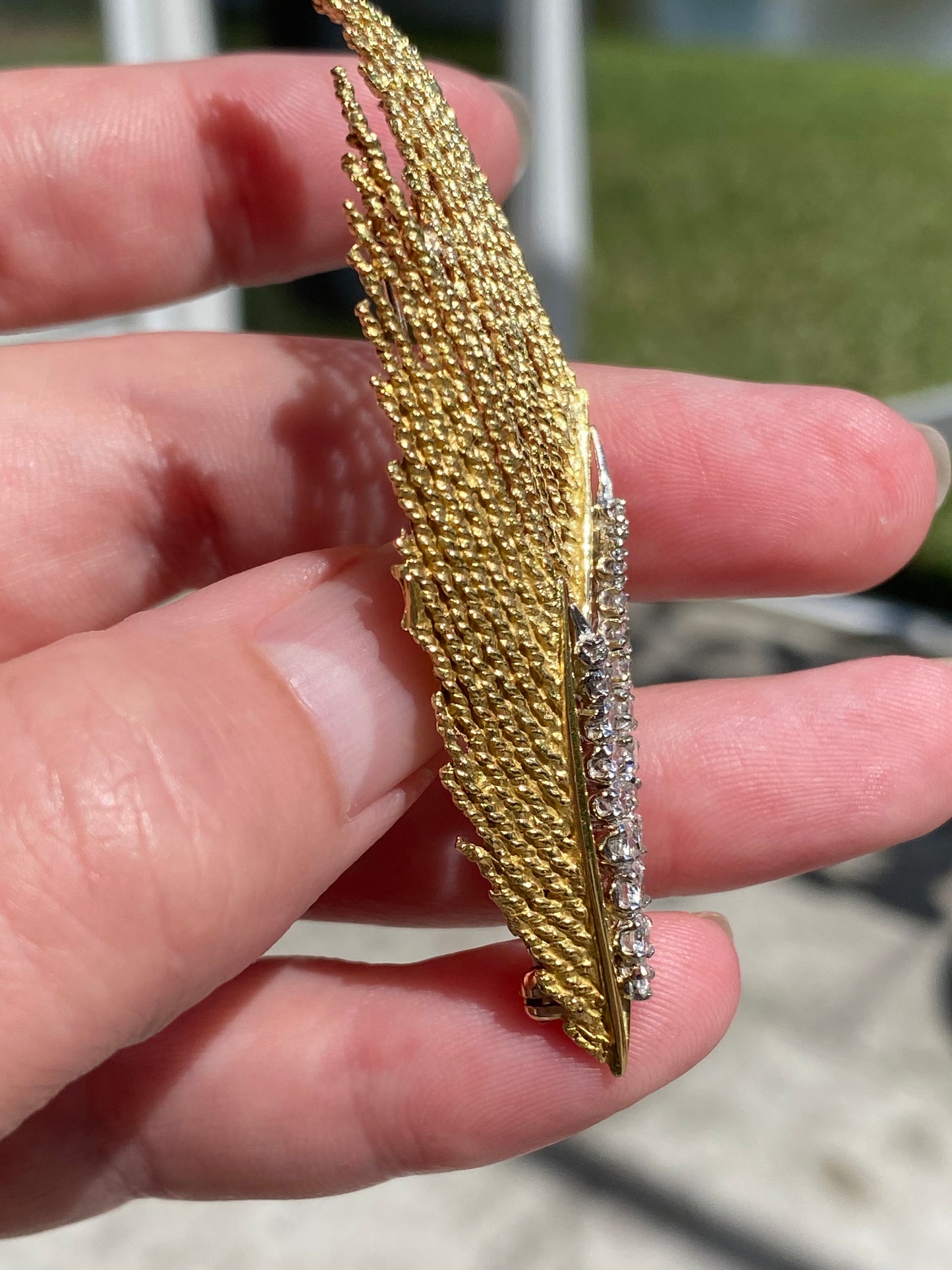 18k Platinum Diamond Hammerman Bros Brooch