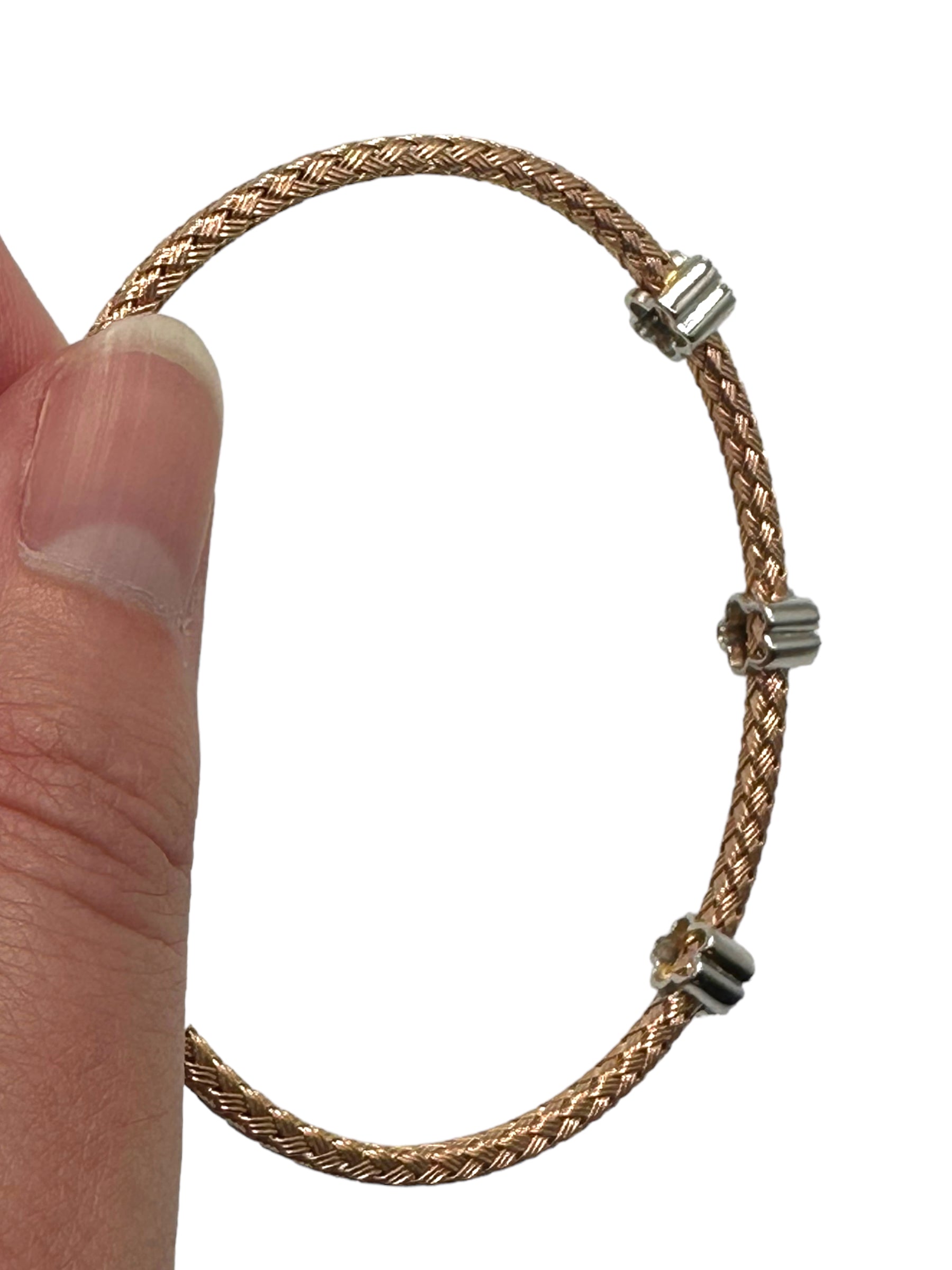 18k Rose Gold Diamond Flower Bracelet