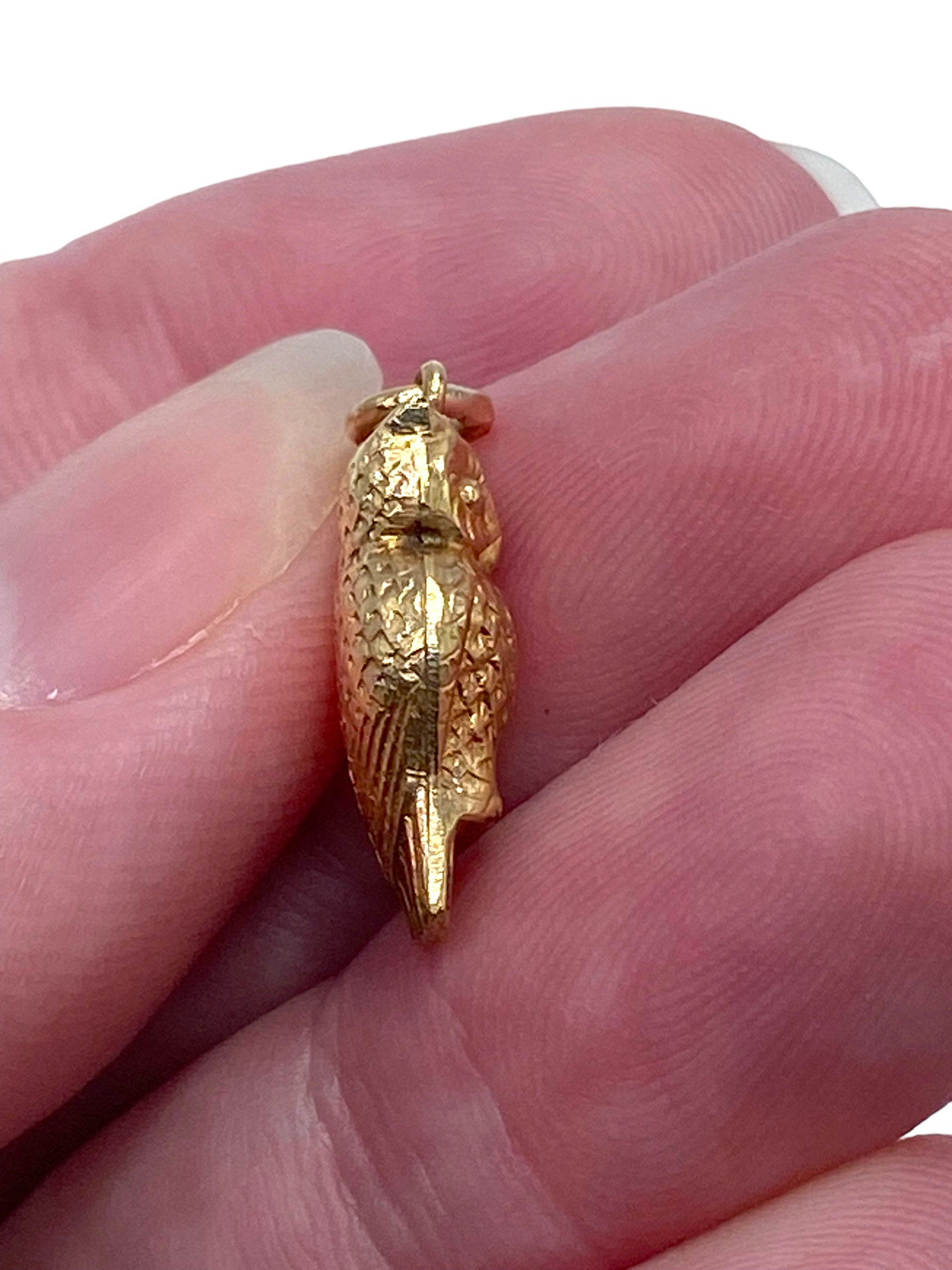 14k Owl Charm