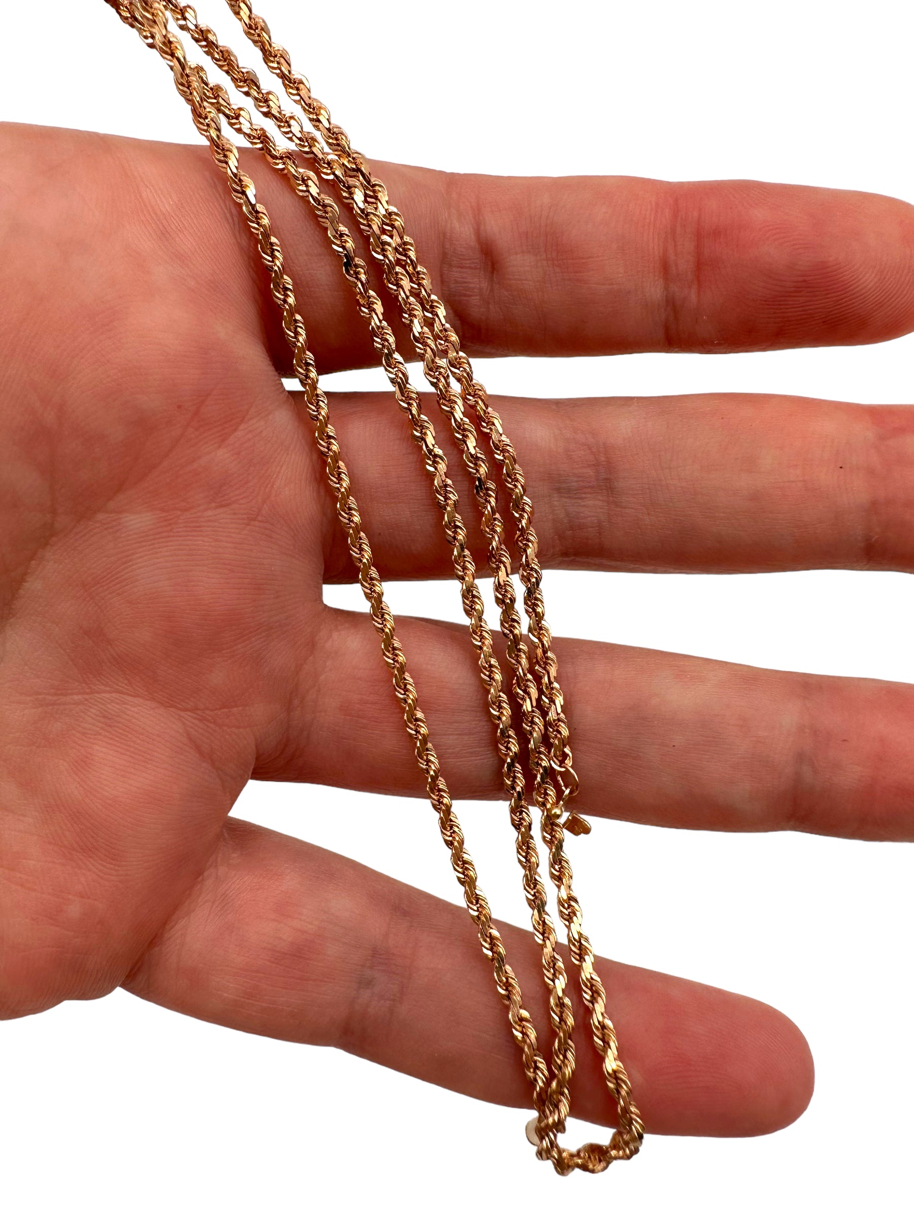14k Rose Gold Rope Chain Necklace