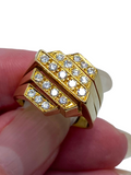 18k Diamond Geometric Ring