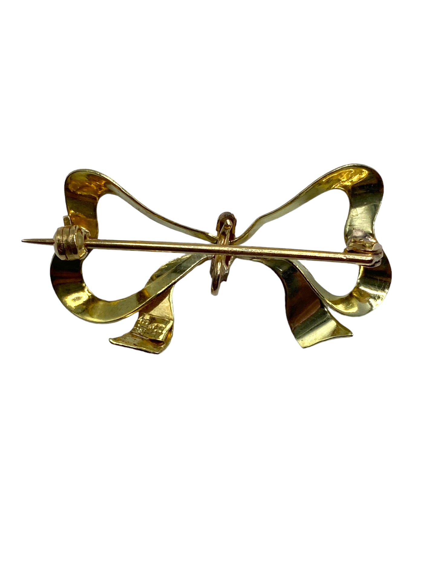 18k Bow Watch Pin/ Brooch