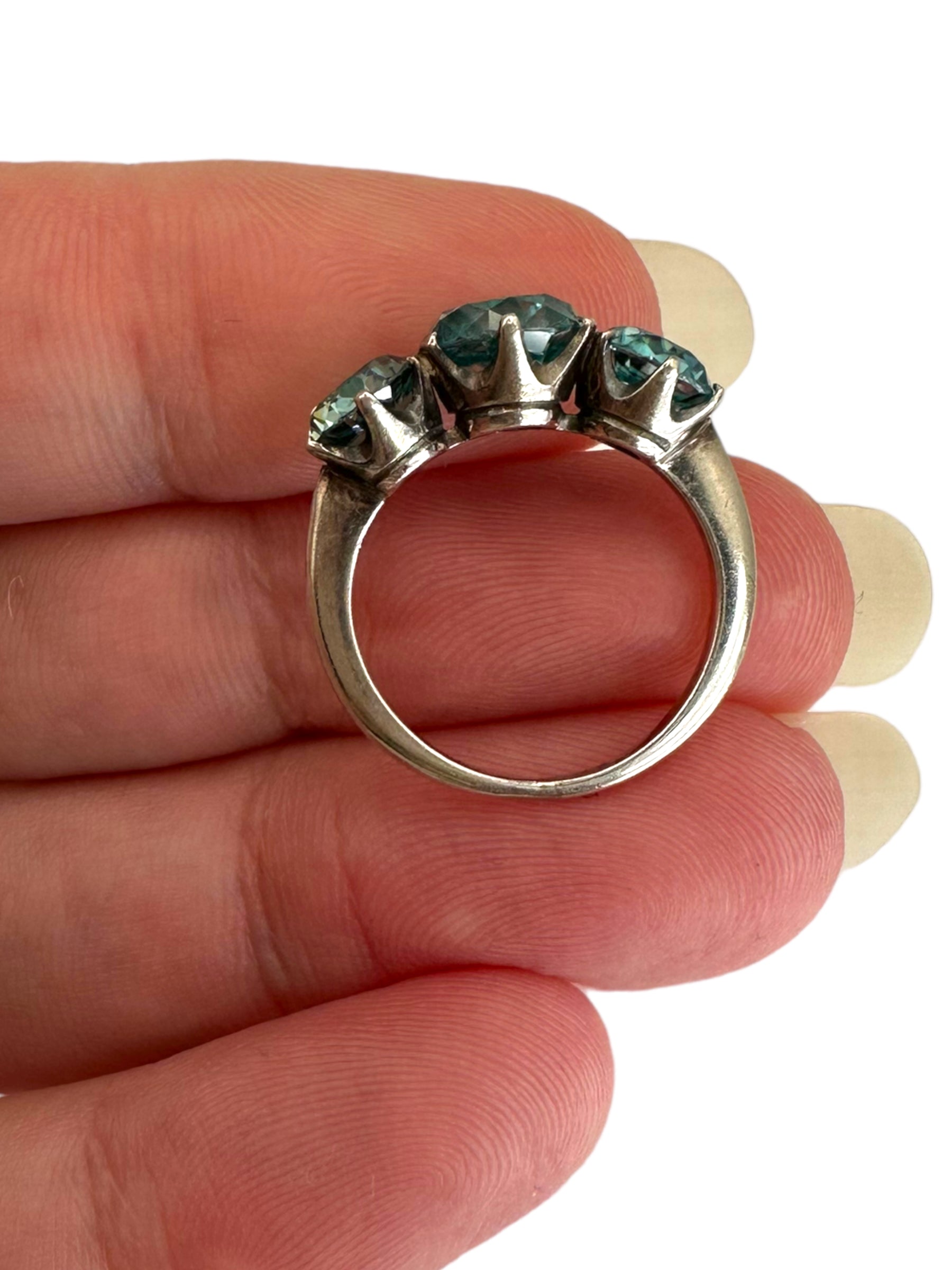 Silver Blue Zircon Ring