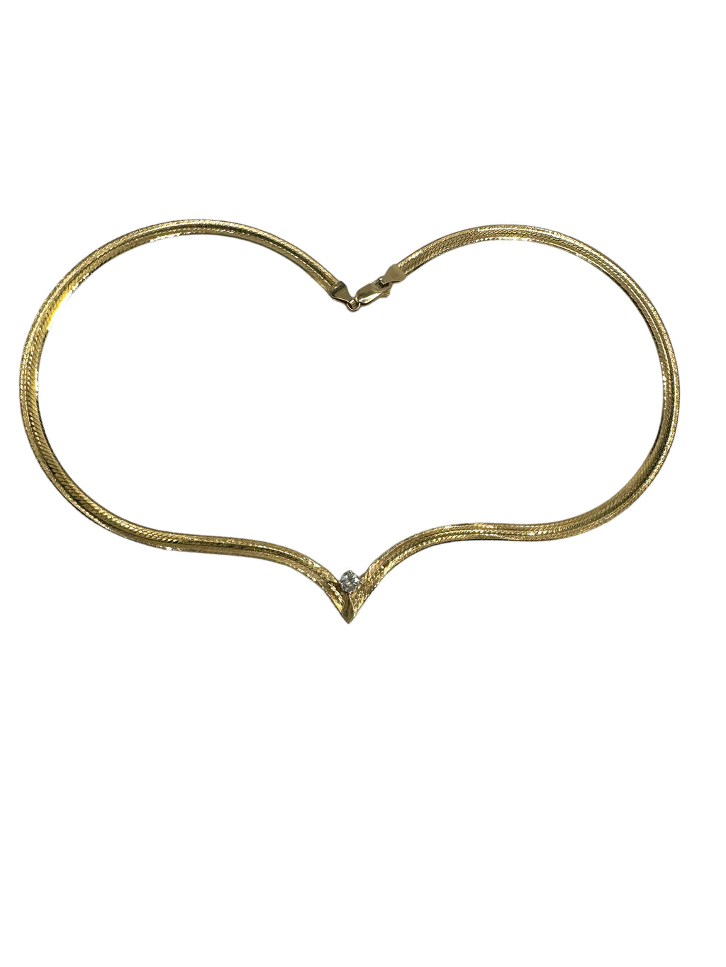 14k Chevron Diamond Necklace