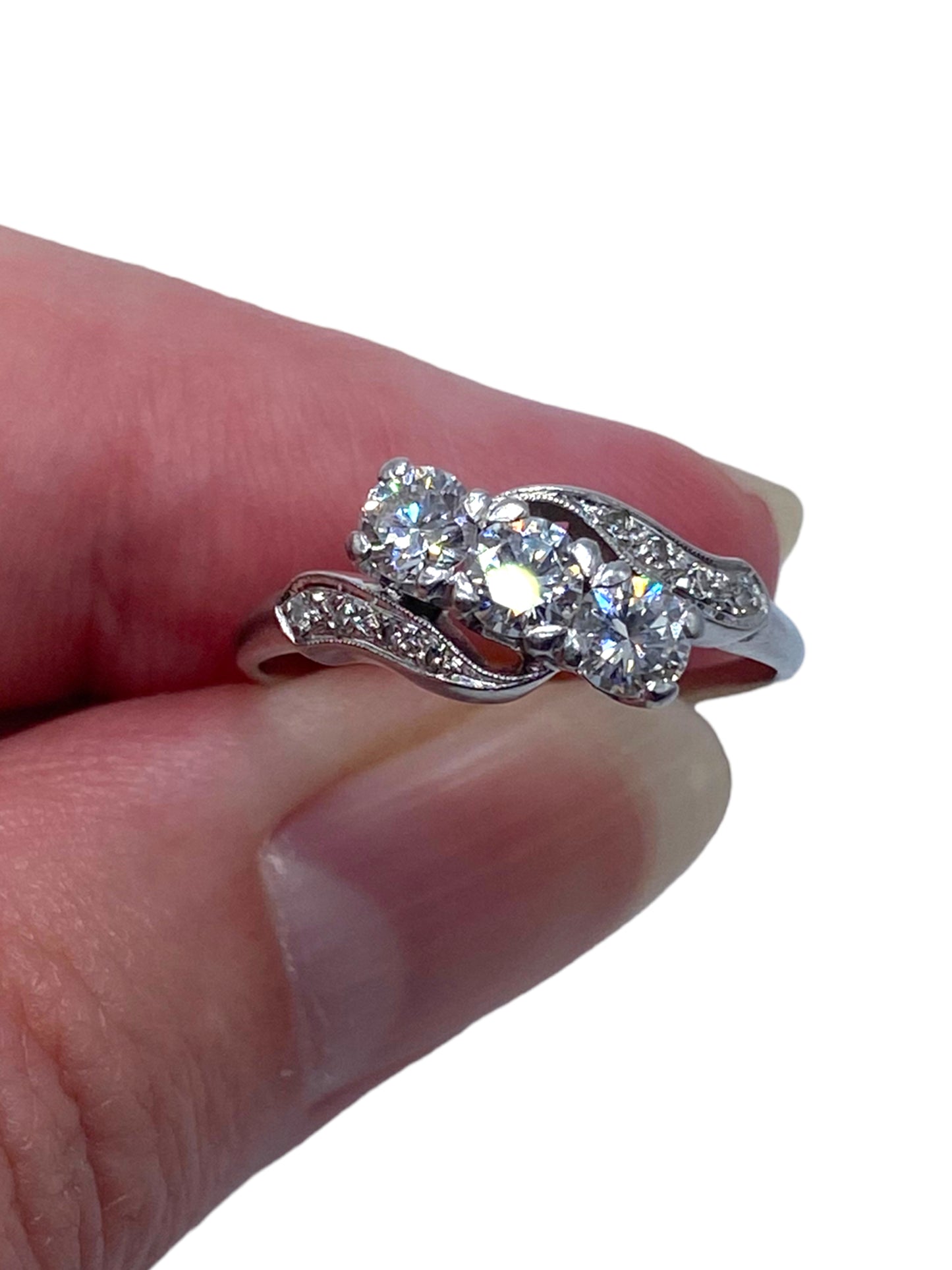 Platinum 3-Diamond Ring